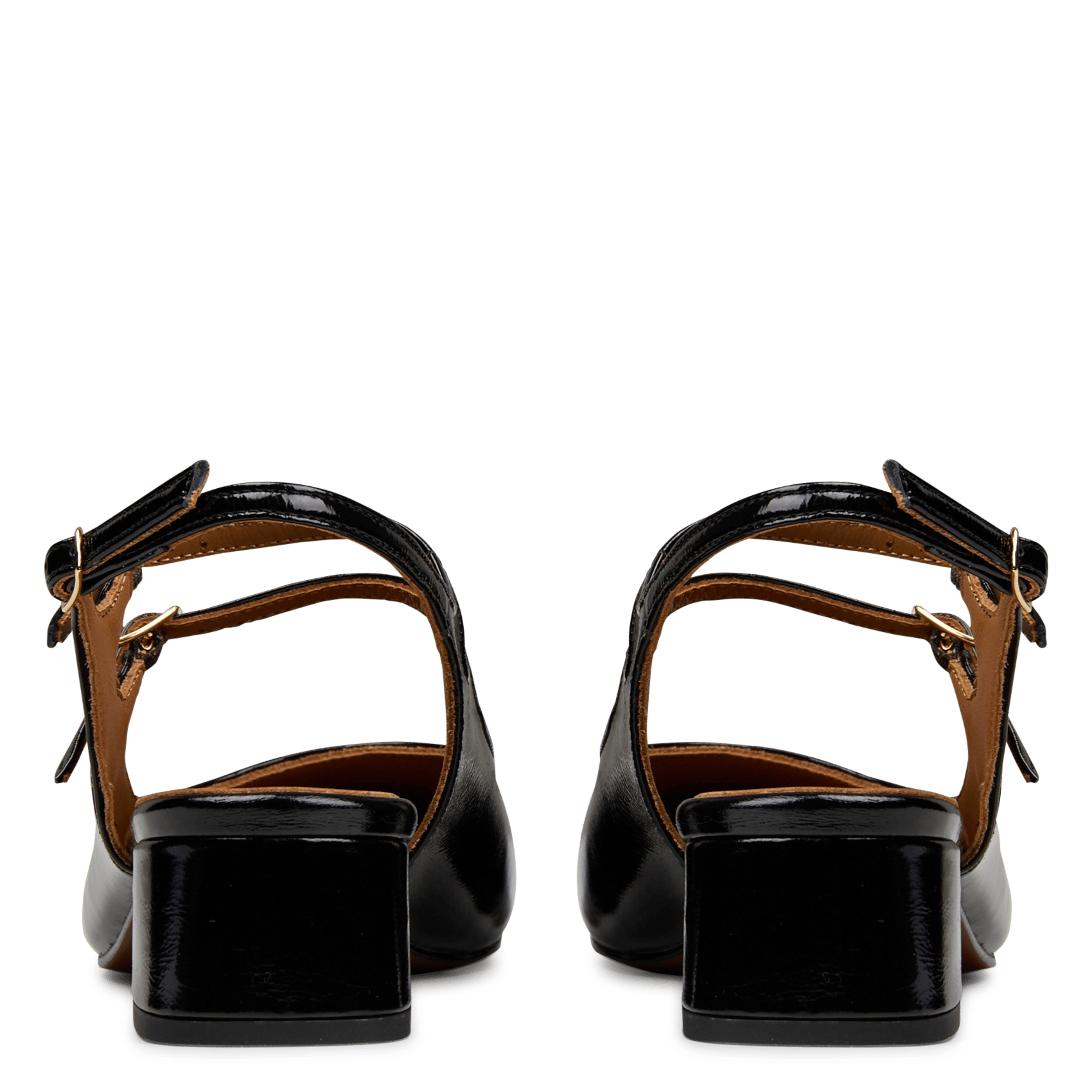 Sandalen mit niedrigen Absätzen aus Lackleder JB MARTIN Schwarz