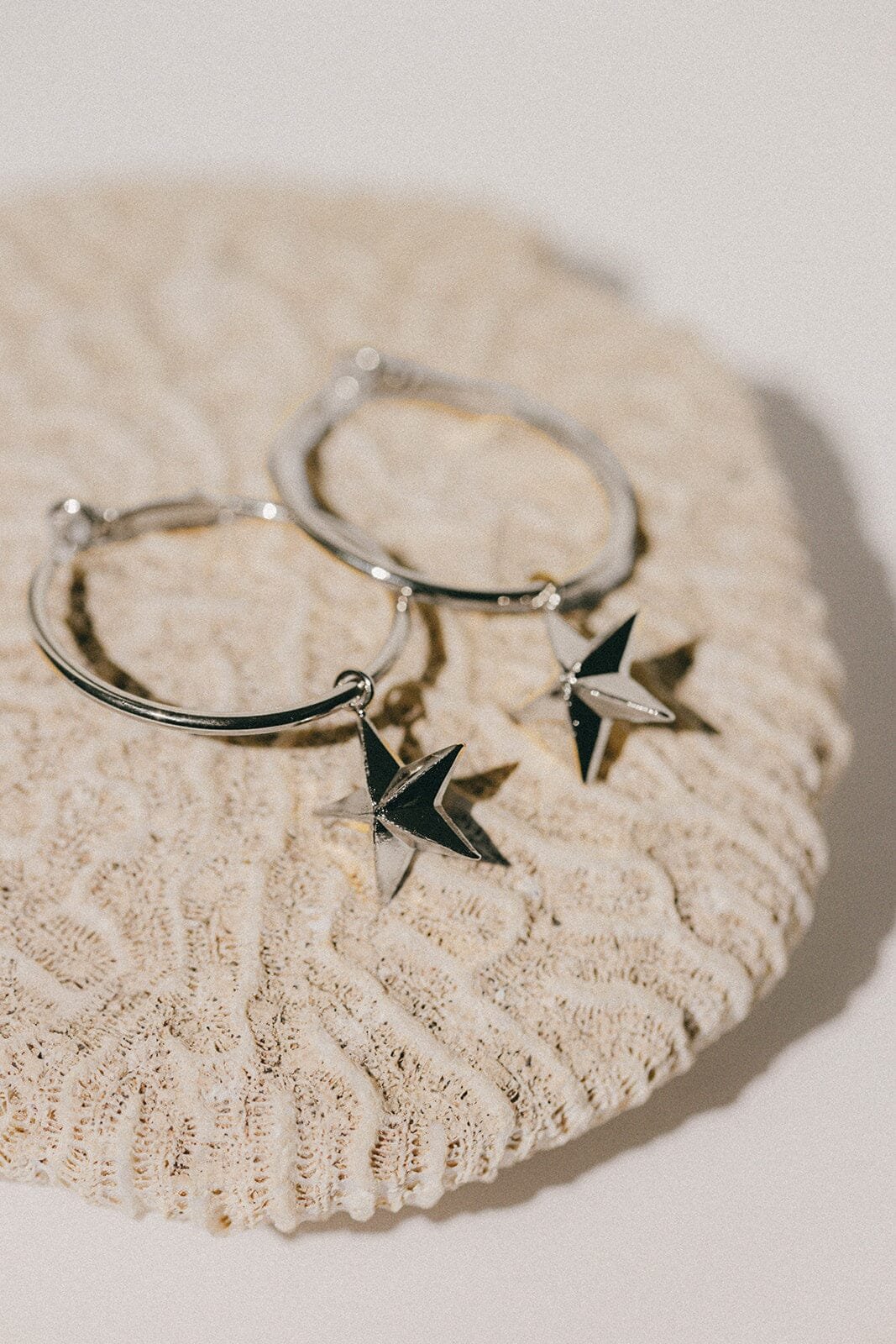 Small gold-plated star hoop earrings MONSIEUR SIMONE Silver