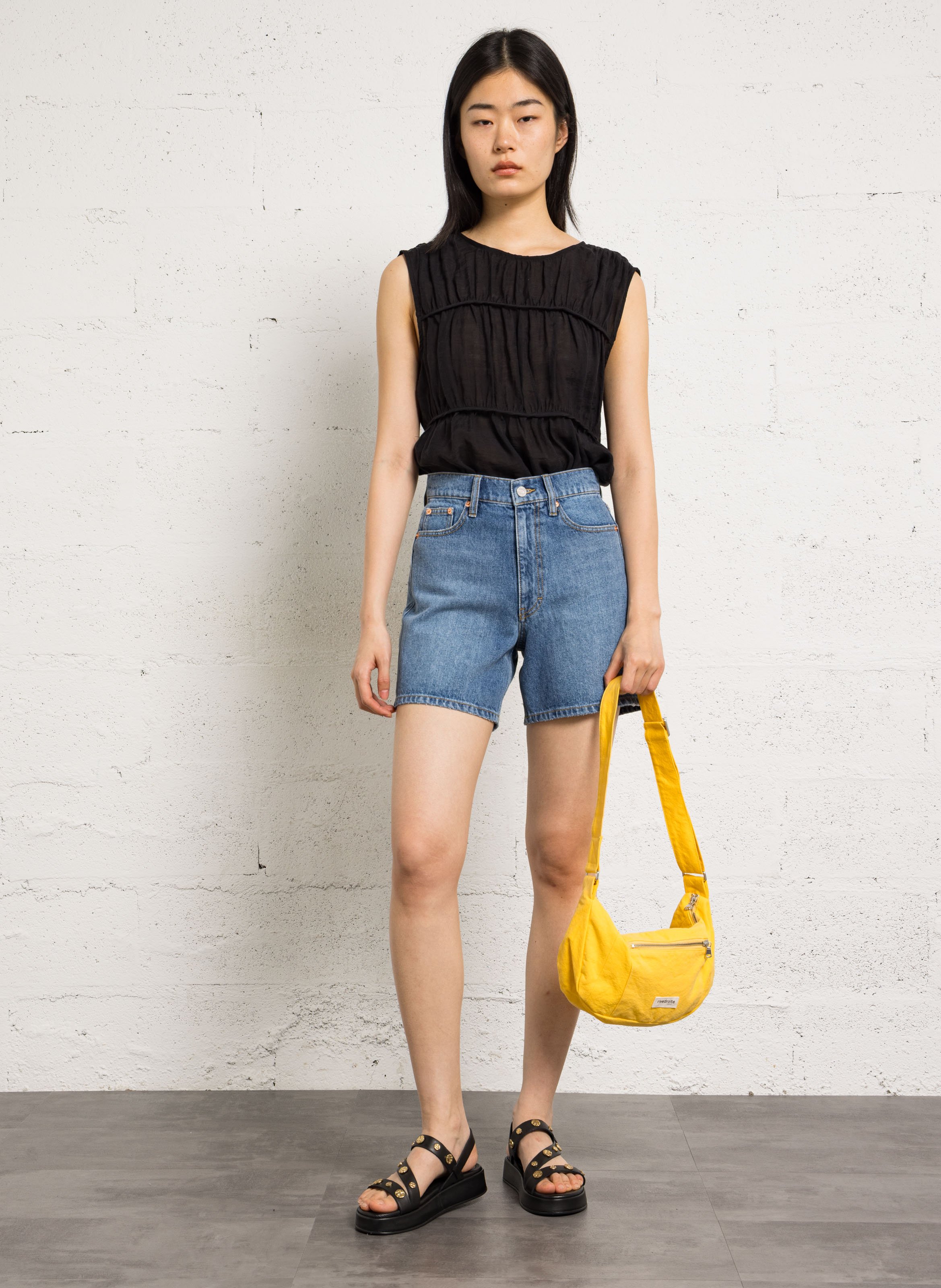 Sac bandoulière en coton recyclé mélangé RIVEDROITE PARIS Jaune