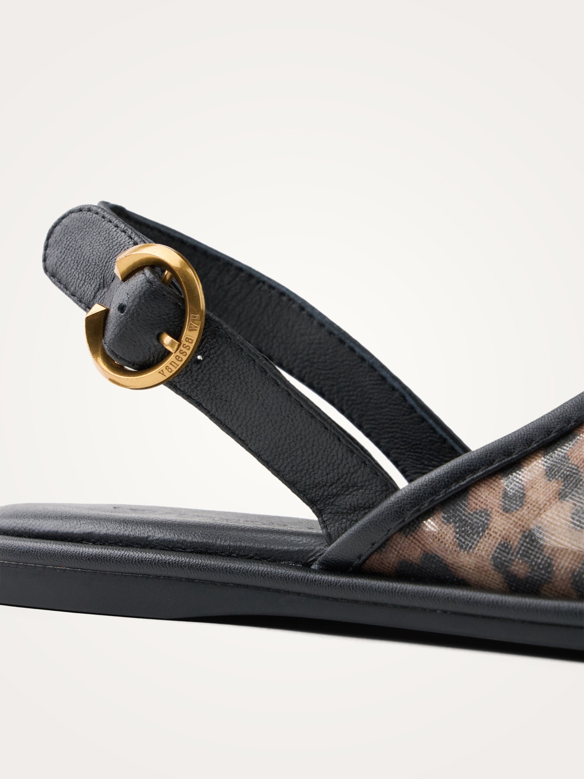 Woven slingback sandals with strap VANESSA WU Sheer