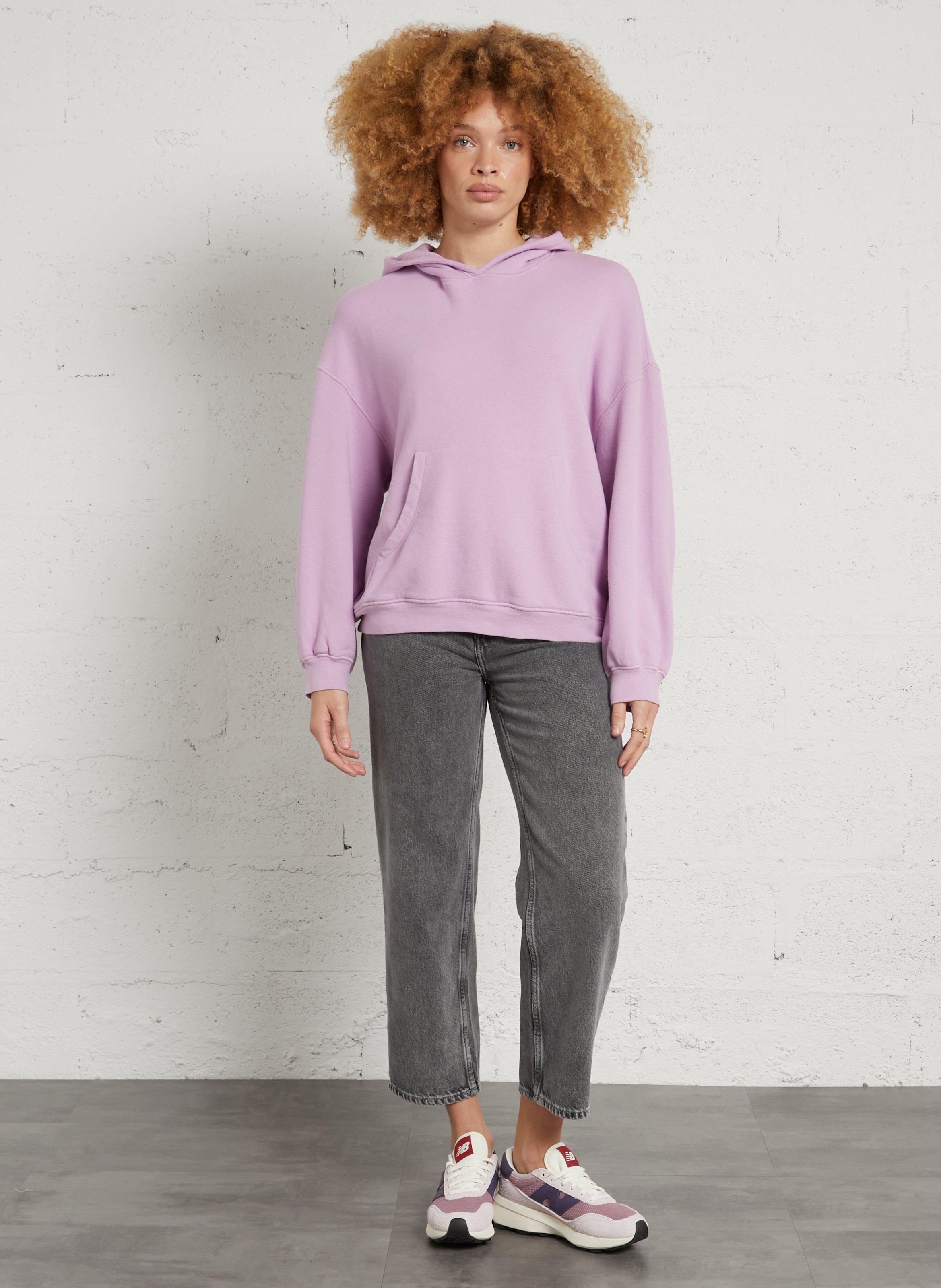 Sweat à capuche ample chiné AMERICAN VINTAGE Rose