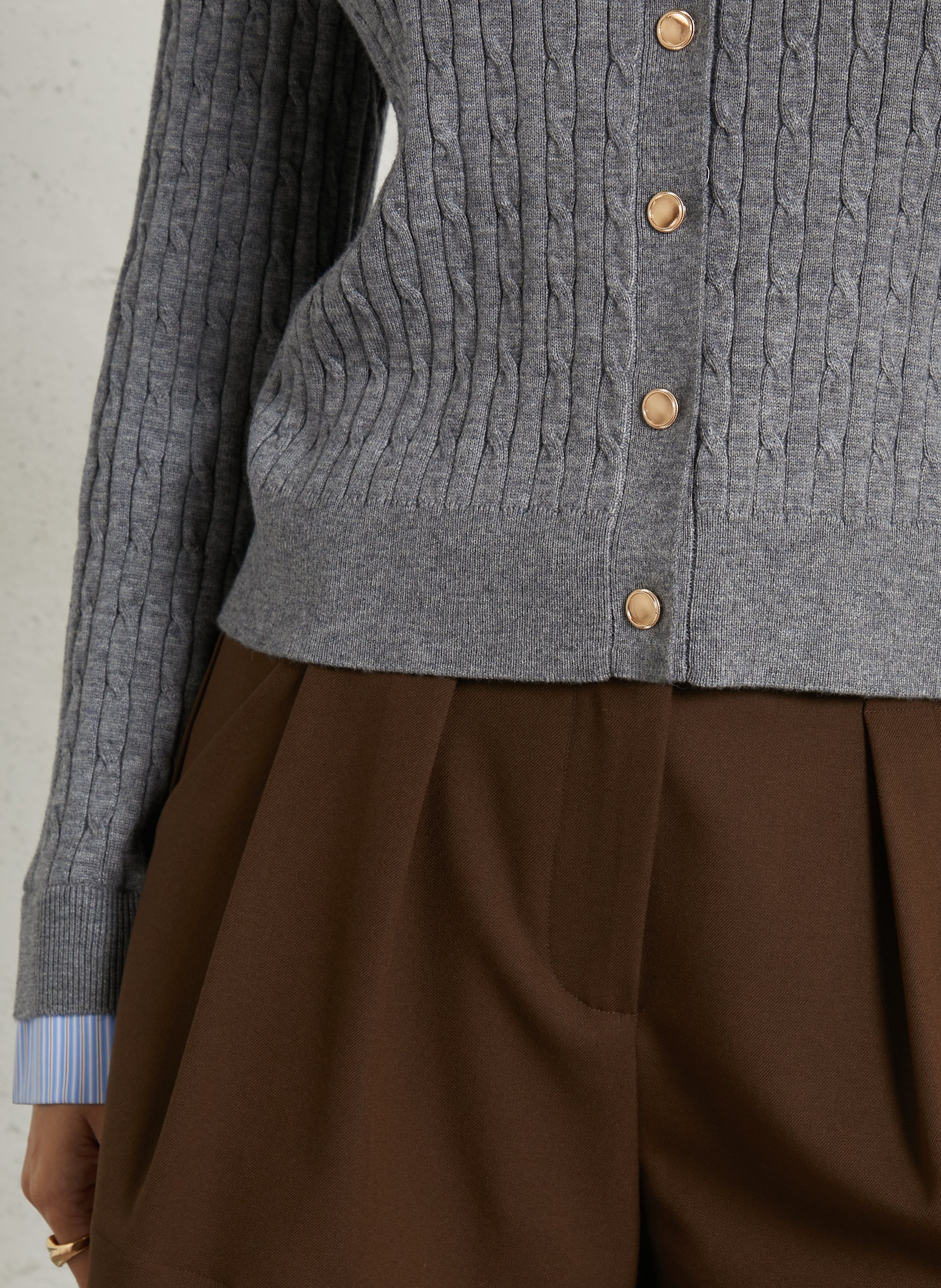 Cardigan with classic collar SUNCOO Grey