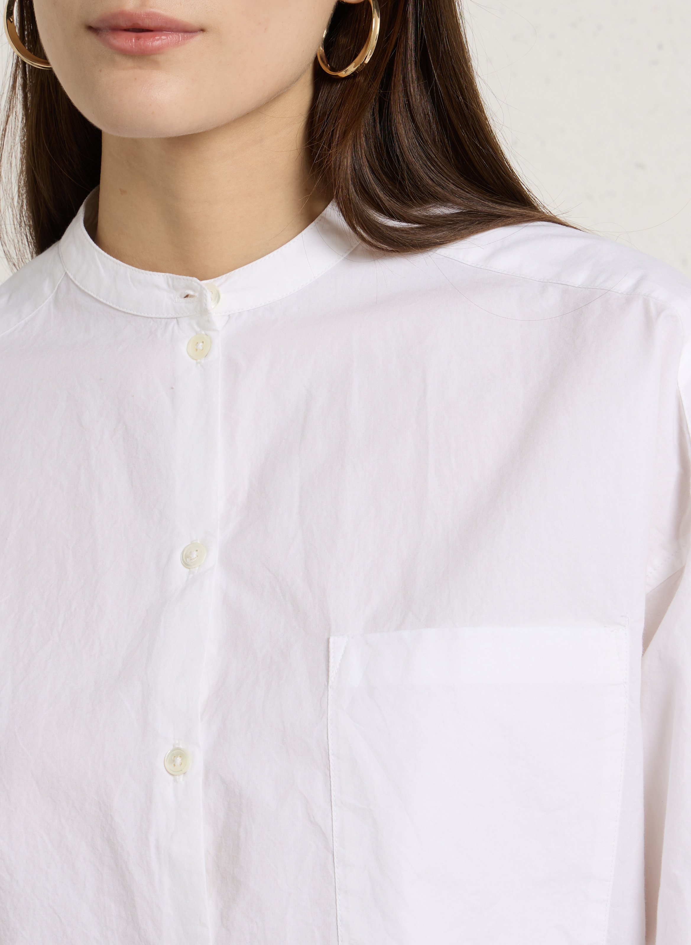 Round neck loose plain shirt BELLEROSE White