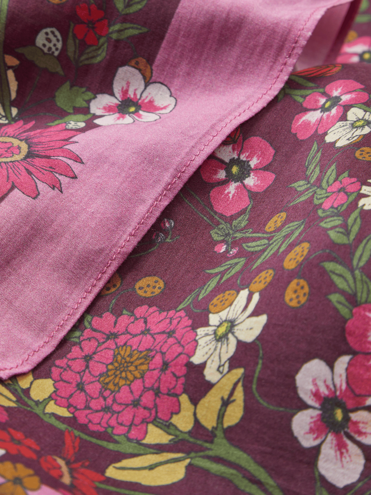 Foulard van katoen en zijde met print BECKSONDERGAARD Rood