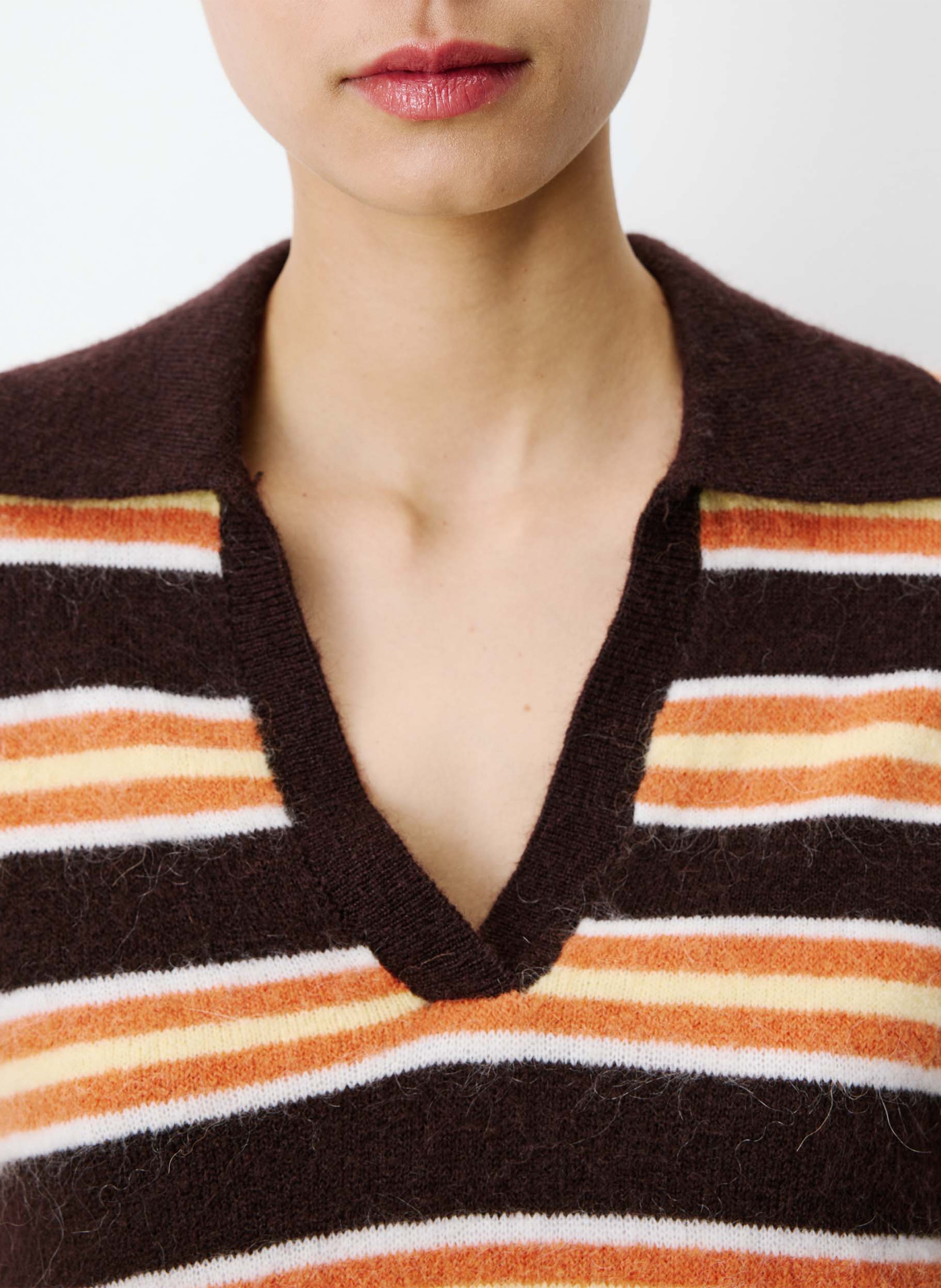 Pull col polo | Marron GRACE ET MILA Femme