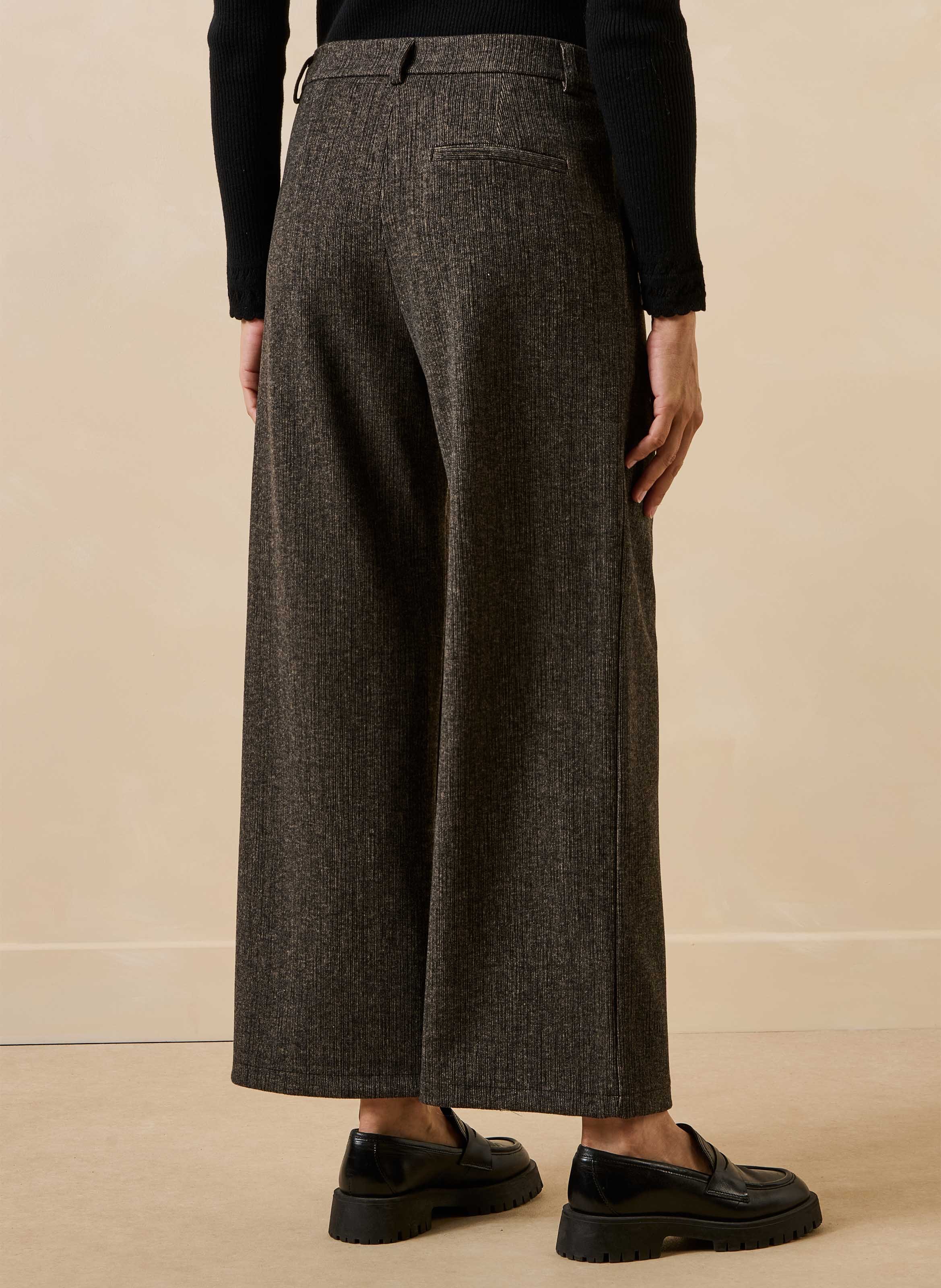 Rechte 7/8e broek met fluwelen effect LA FEE MARABOUTEE Bruin