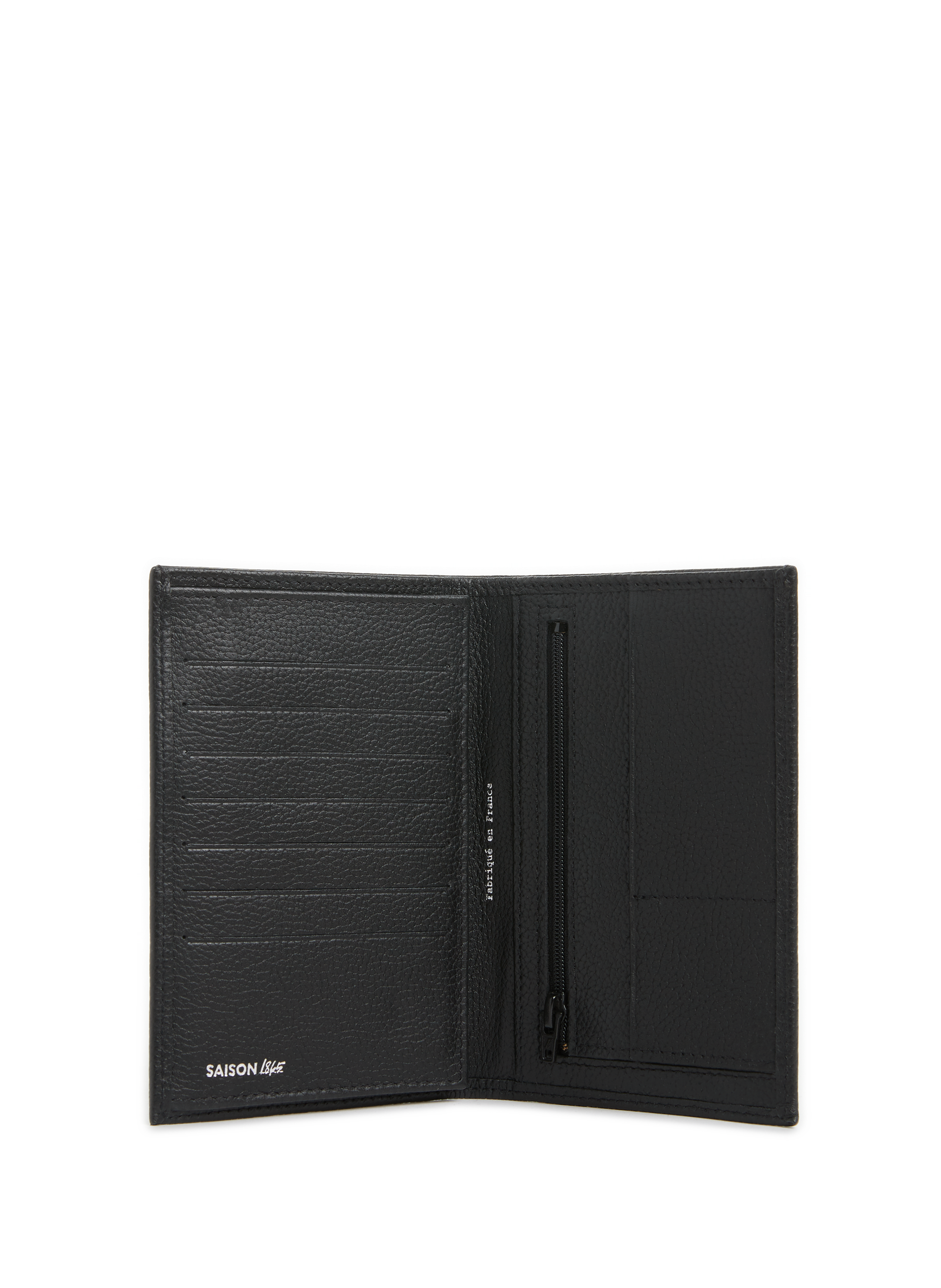 Leather wallet small fra 786 v gd pf flap + small zip SAISON 1865 Black