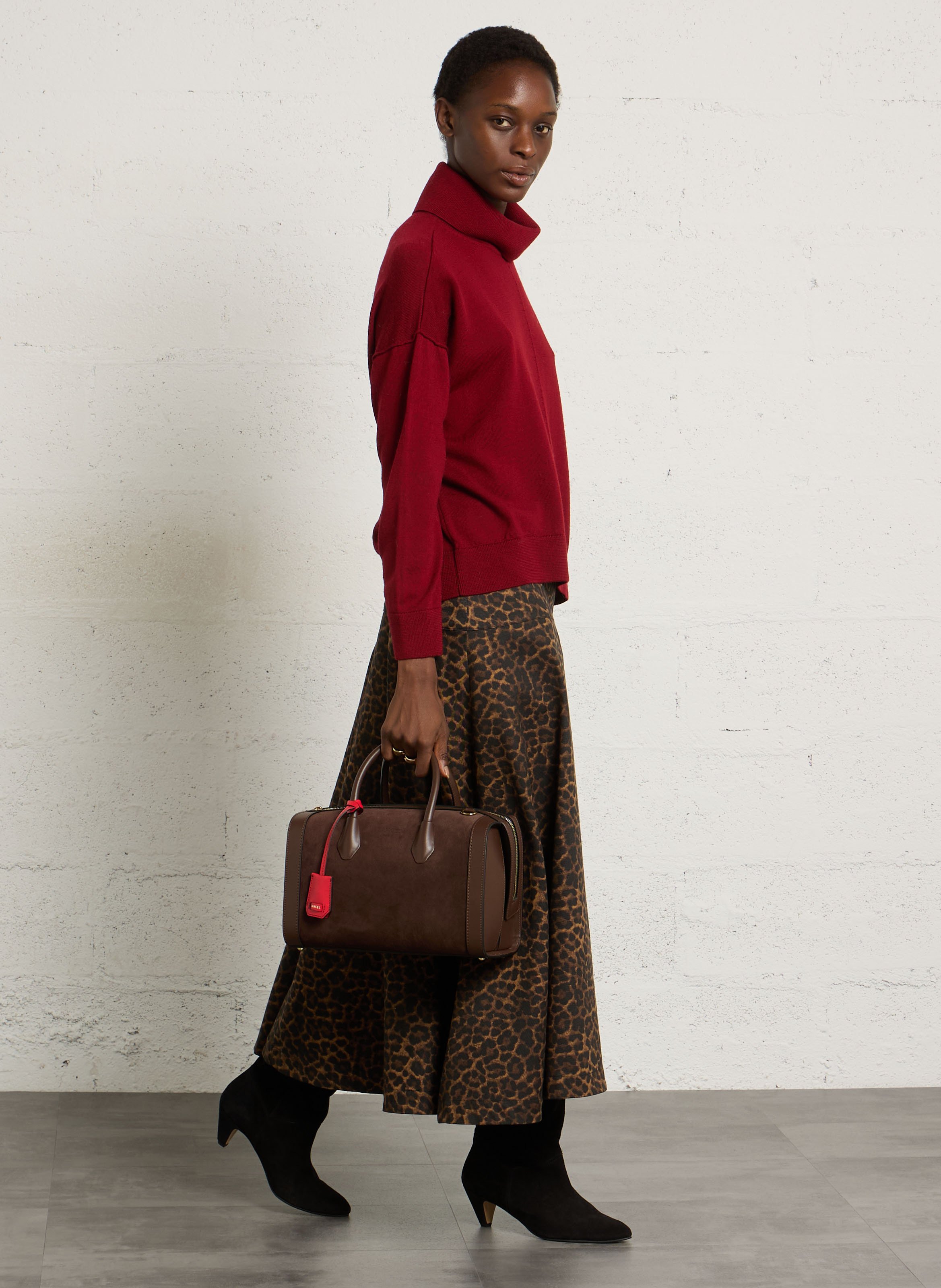 Leren bowlingtas LANCEL Bruin