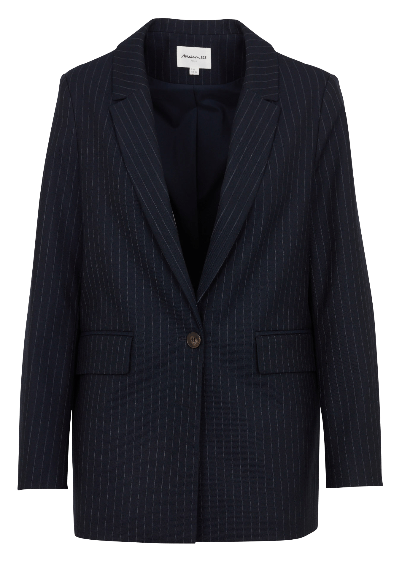 Chaqueta recta tipo blazer de rayas MAISON 123 Azul