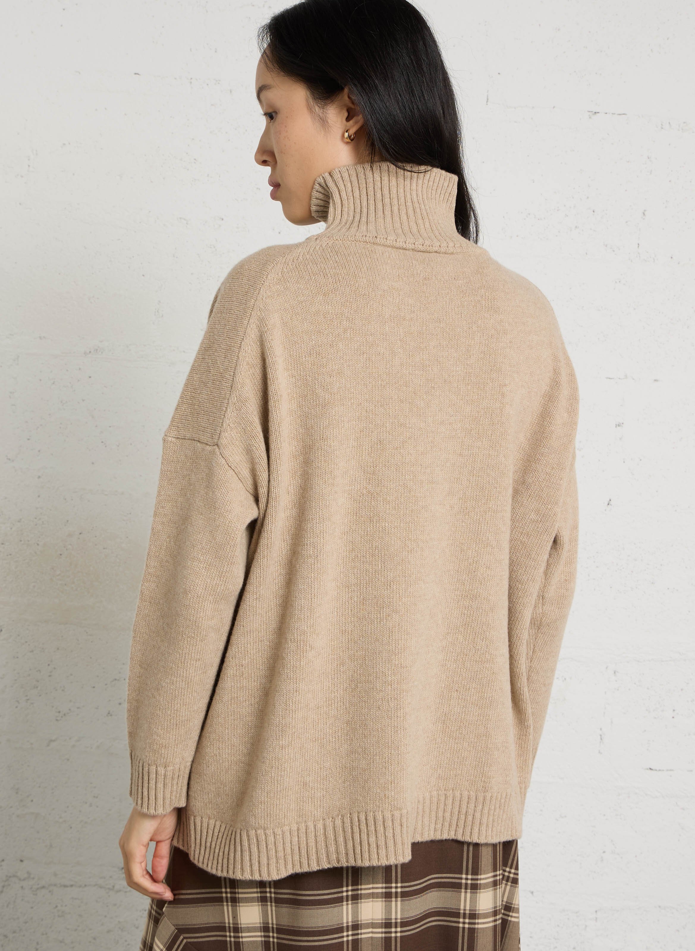 Weiter Wollpullover mit Stehkragen MAX MARA WEEK END Beige