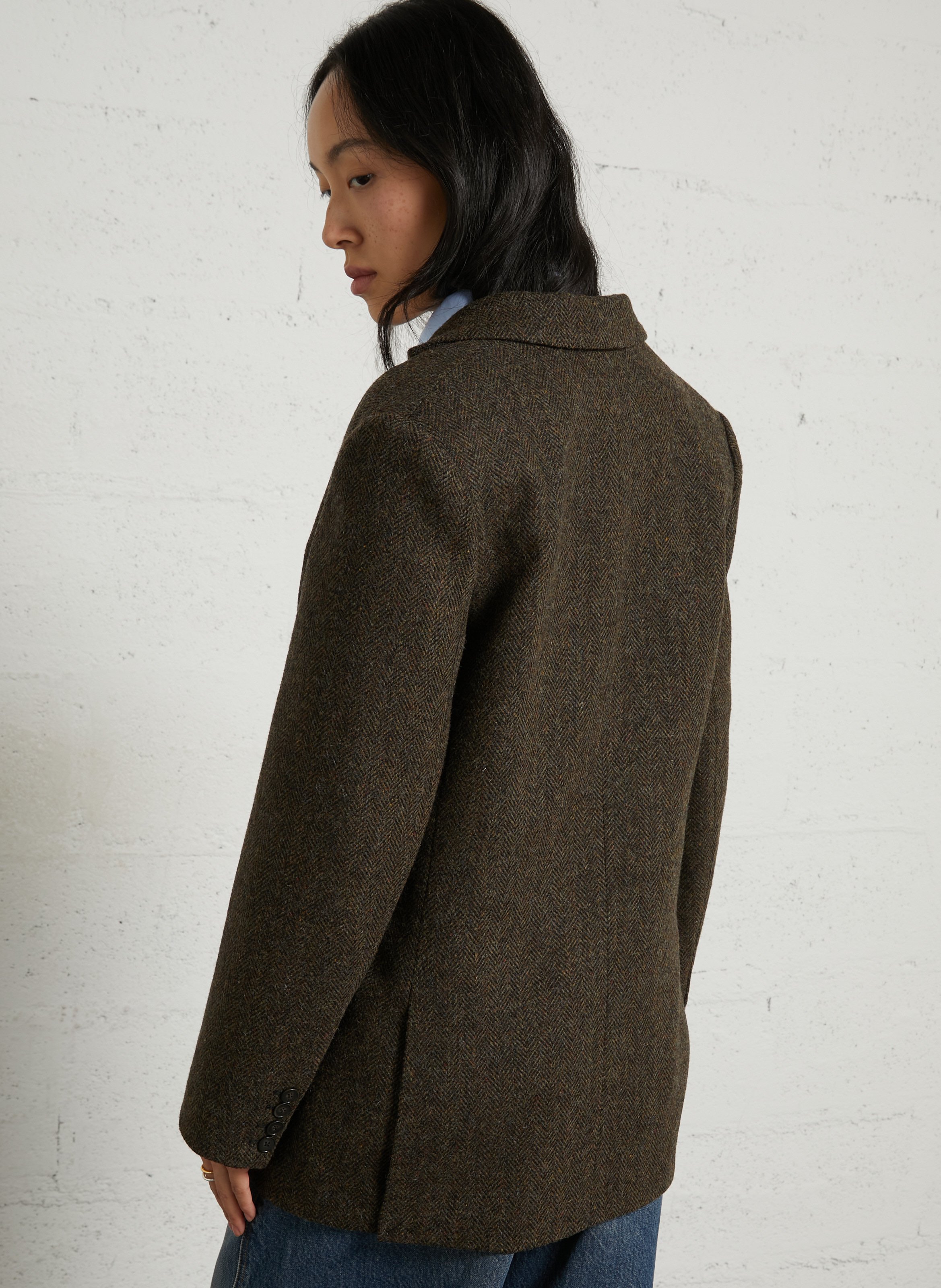 Veste droite en laine SOEUR Marron