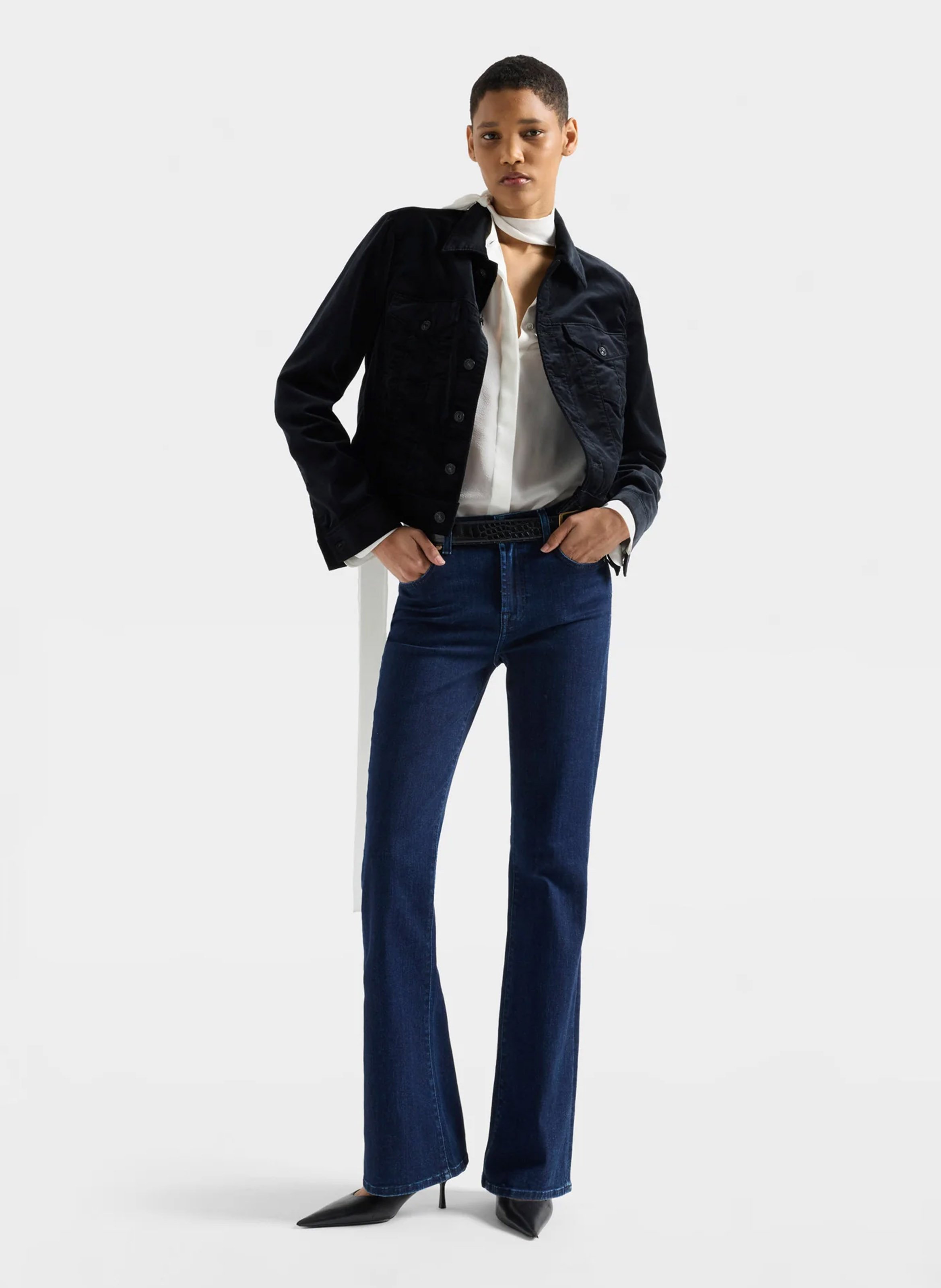 Wijde jeans met brede pijpen, lengte 34 7 FOR ALL MANKIND Blauw