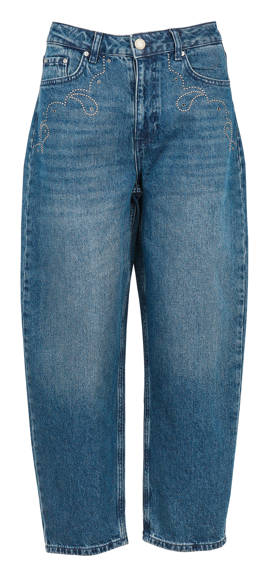 Jean large taille haute en coton SUD EXPRESS Noir
