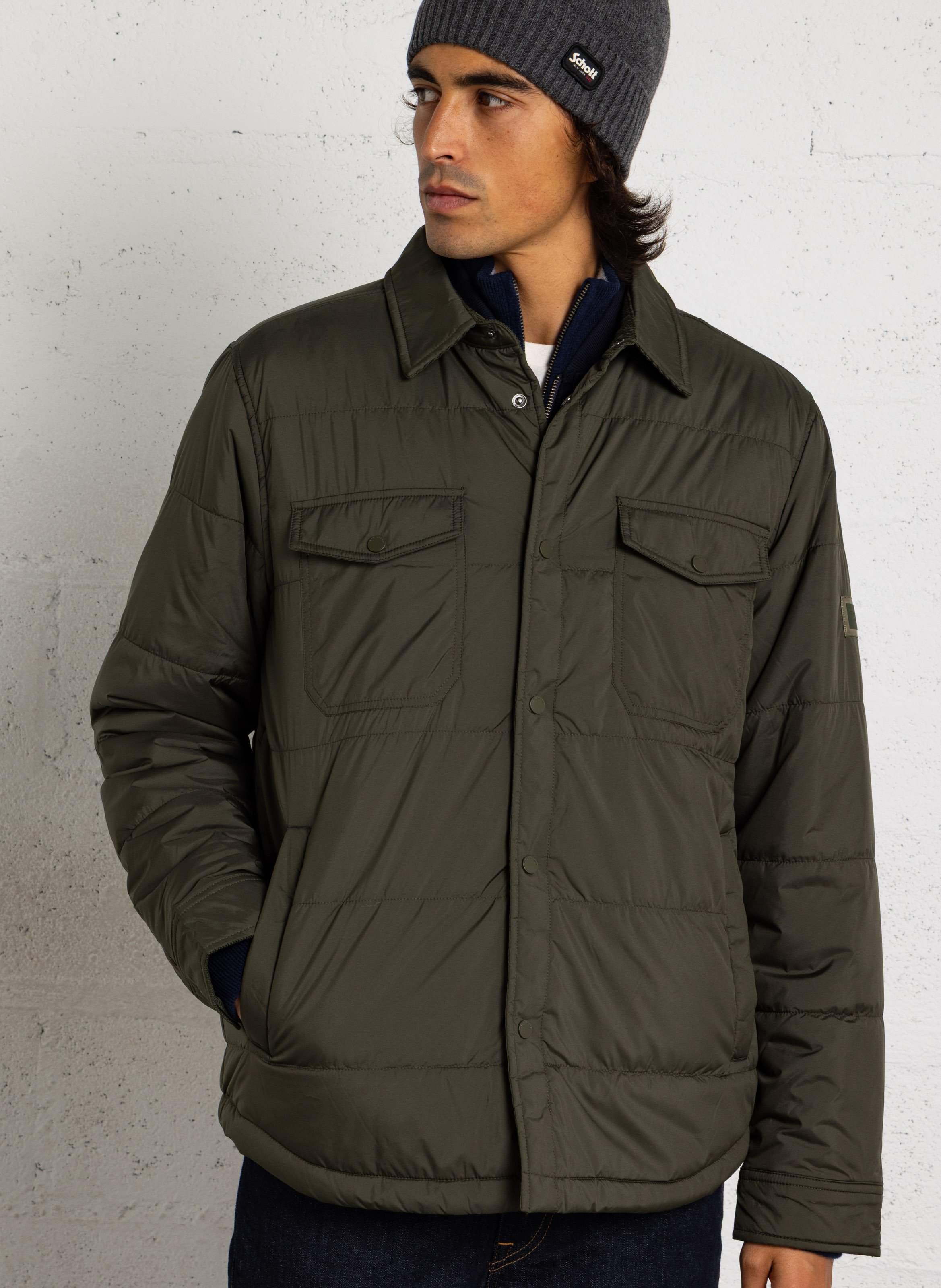 Gerader Steppblouson mit klassischem Kragen PEPE JEANS Grun