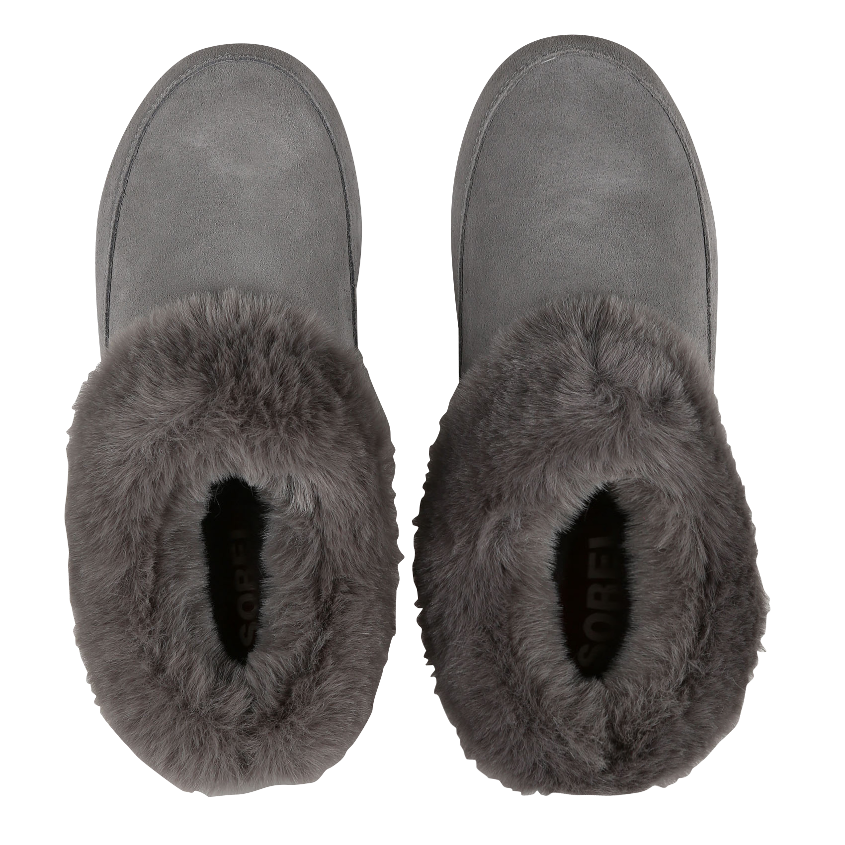 Leather and faux fur slippers SOREL Grey