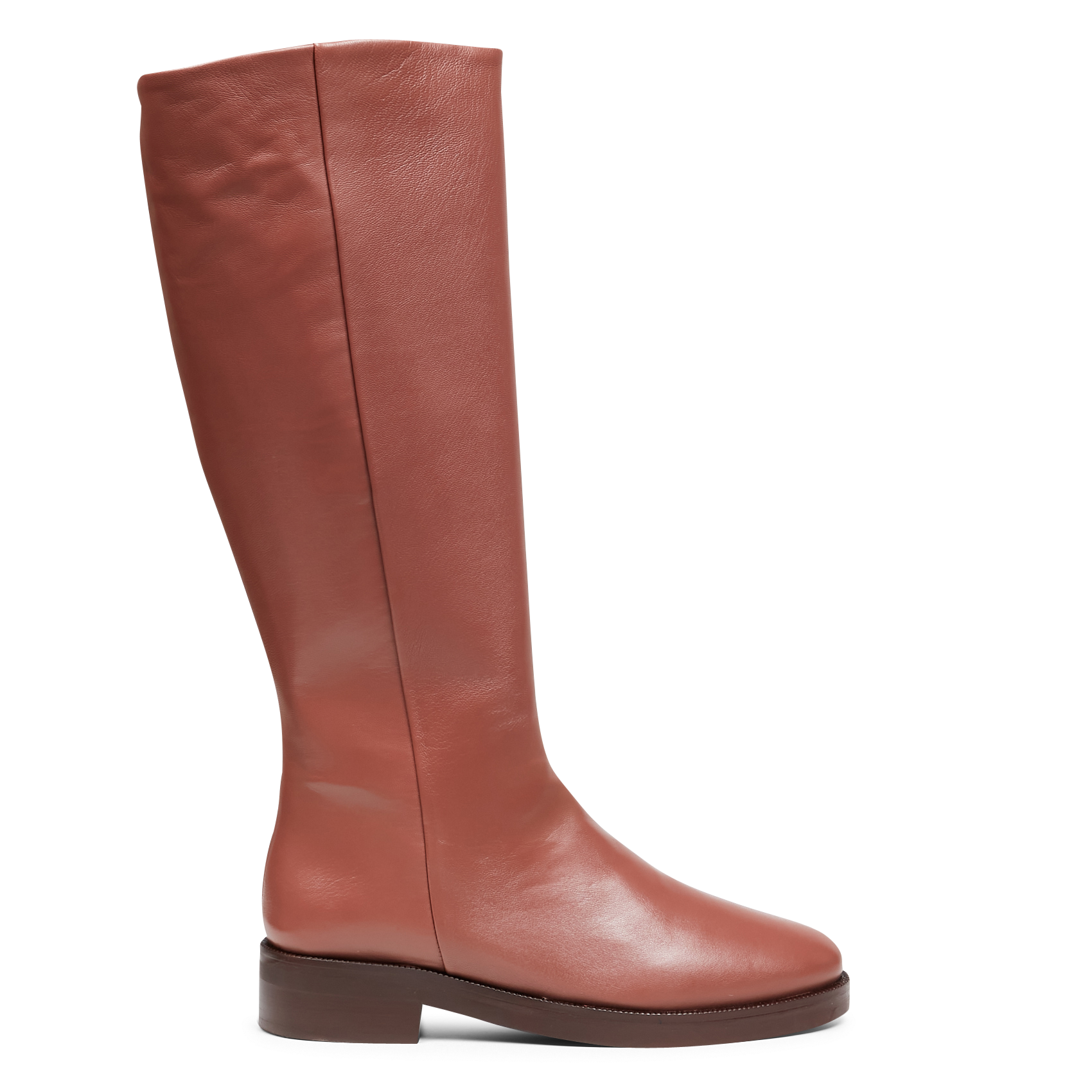 Platte, Leren Laarzen Camel Praline Bobbies - Dames | Place des Tendances