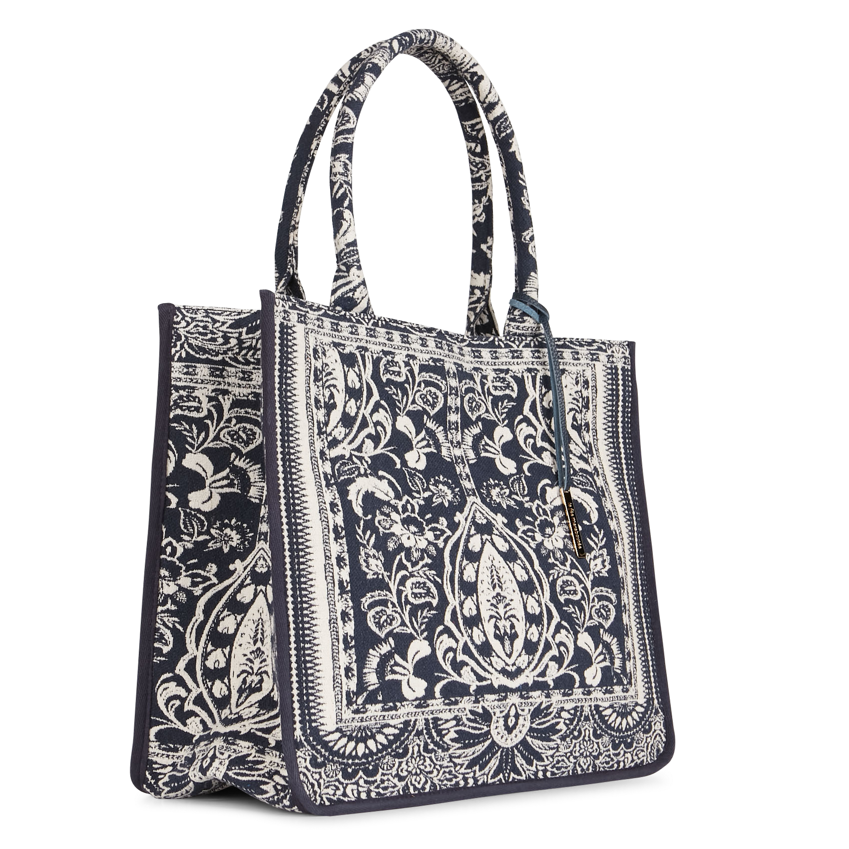 Sac cabas jacquard LA FEE MARABOUTEE Bleu