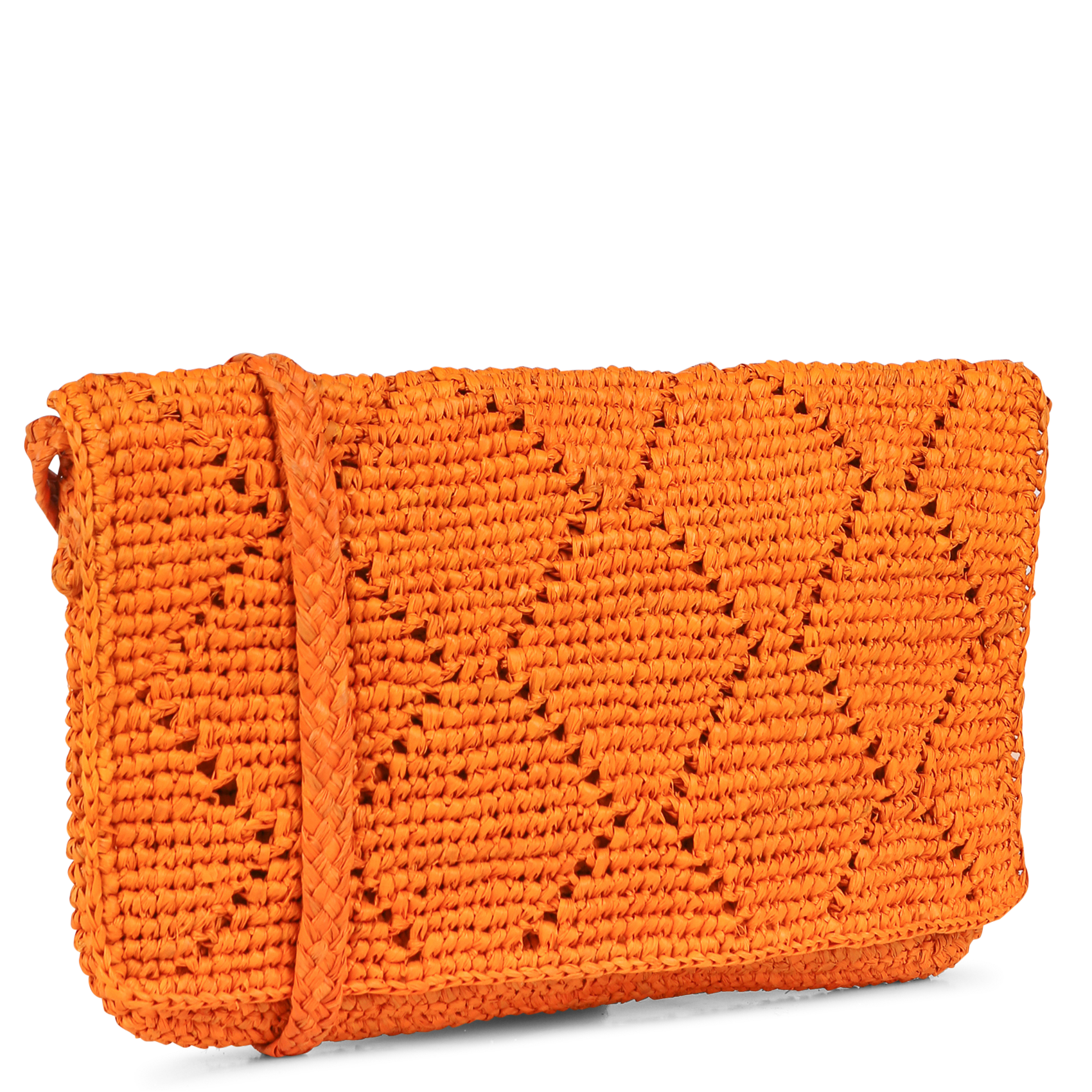 Schoudertas met gaatjespatroon van gevlochten raffia CAMALYA Geel