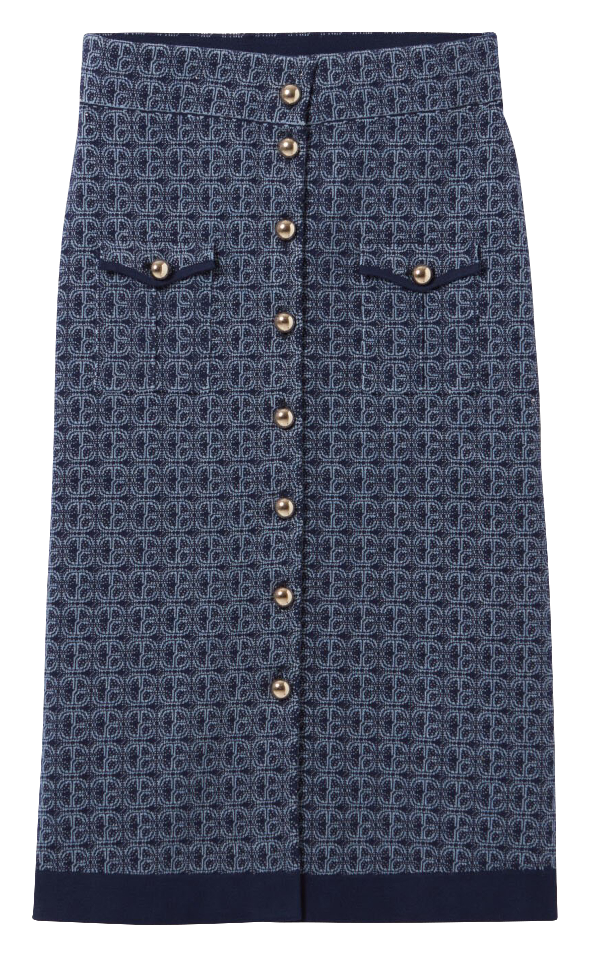 Jupe monogramme taille haute CLAUDIE PIERLOT Bleu