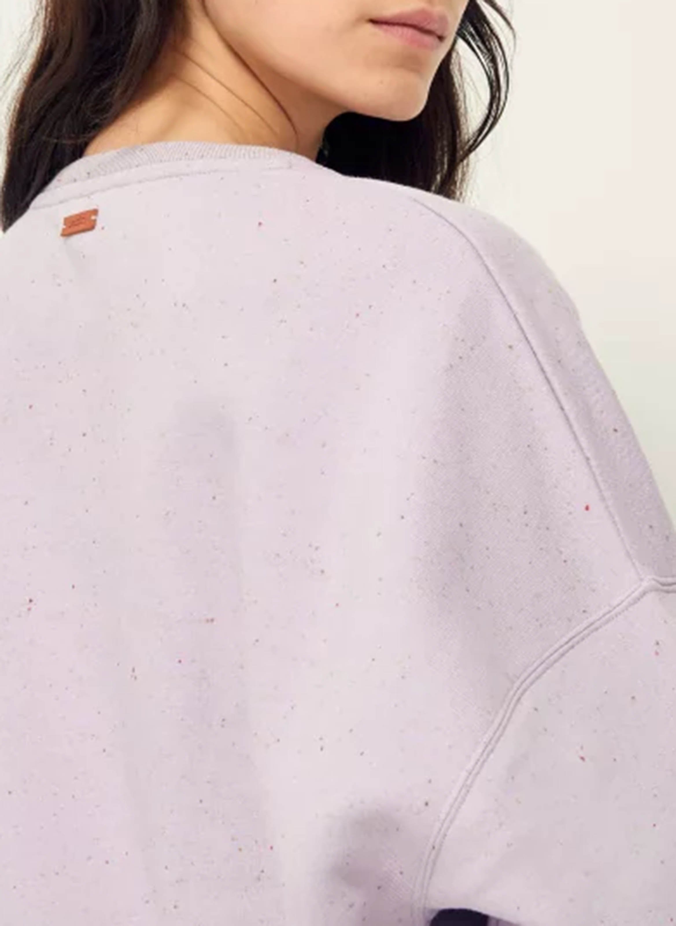 Sweat ample col rond moucheté en coton bio mélangé SESSUN Violet