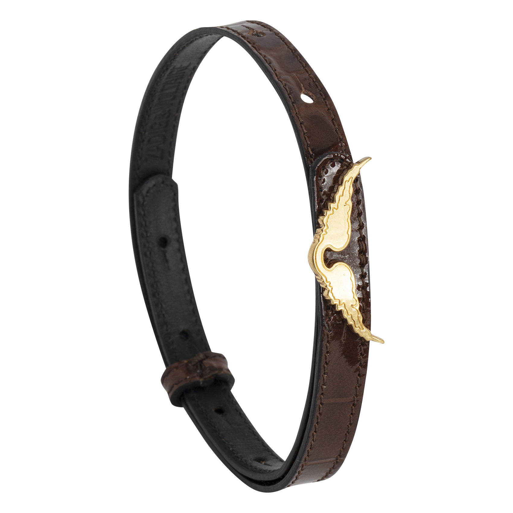 Bracelet cuir avec aile en métal ZADIG&VOLTAIRE Marron