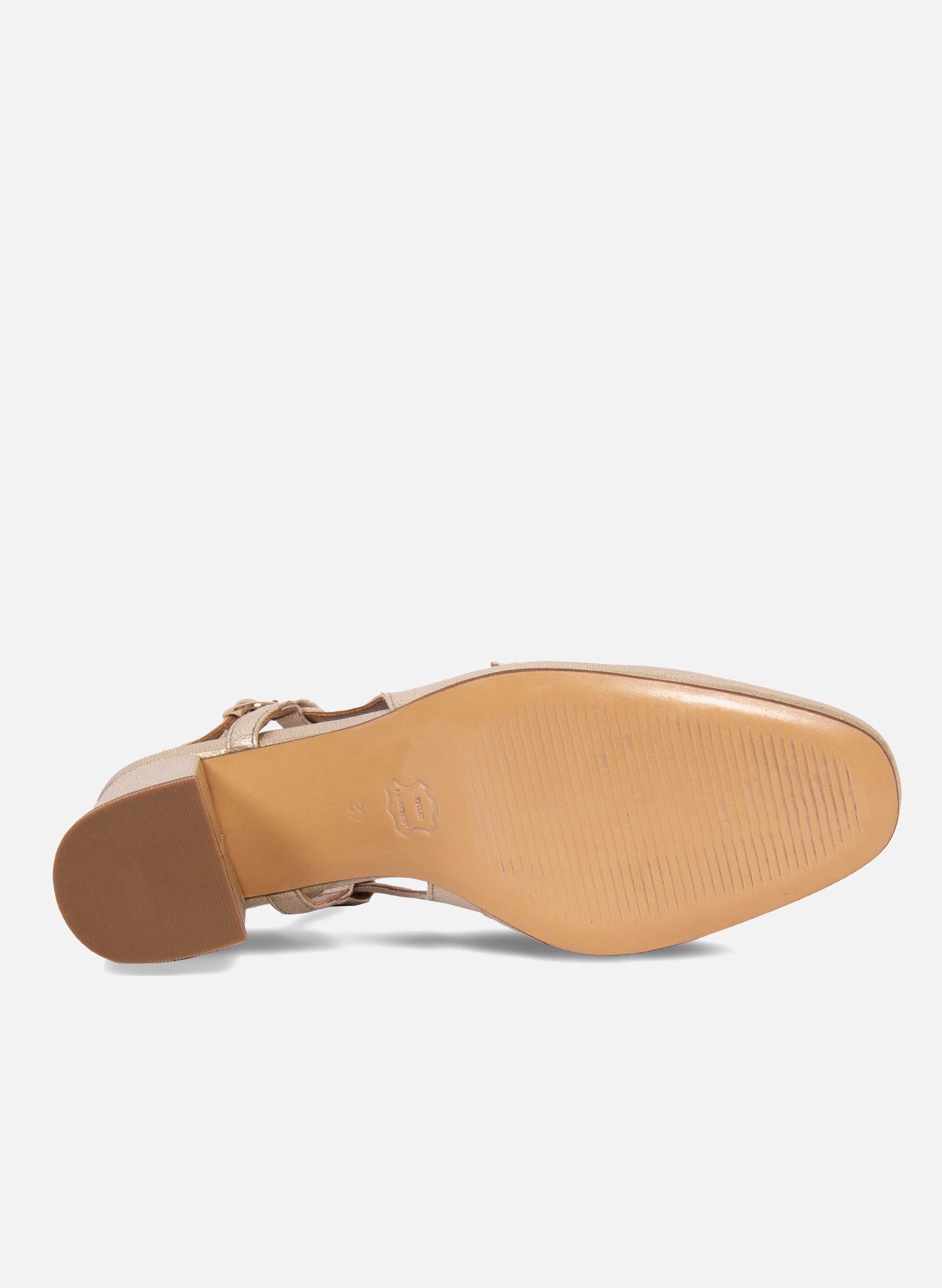 Metallic leather slingback pumps JULES & JENN Golden