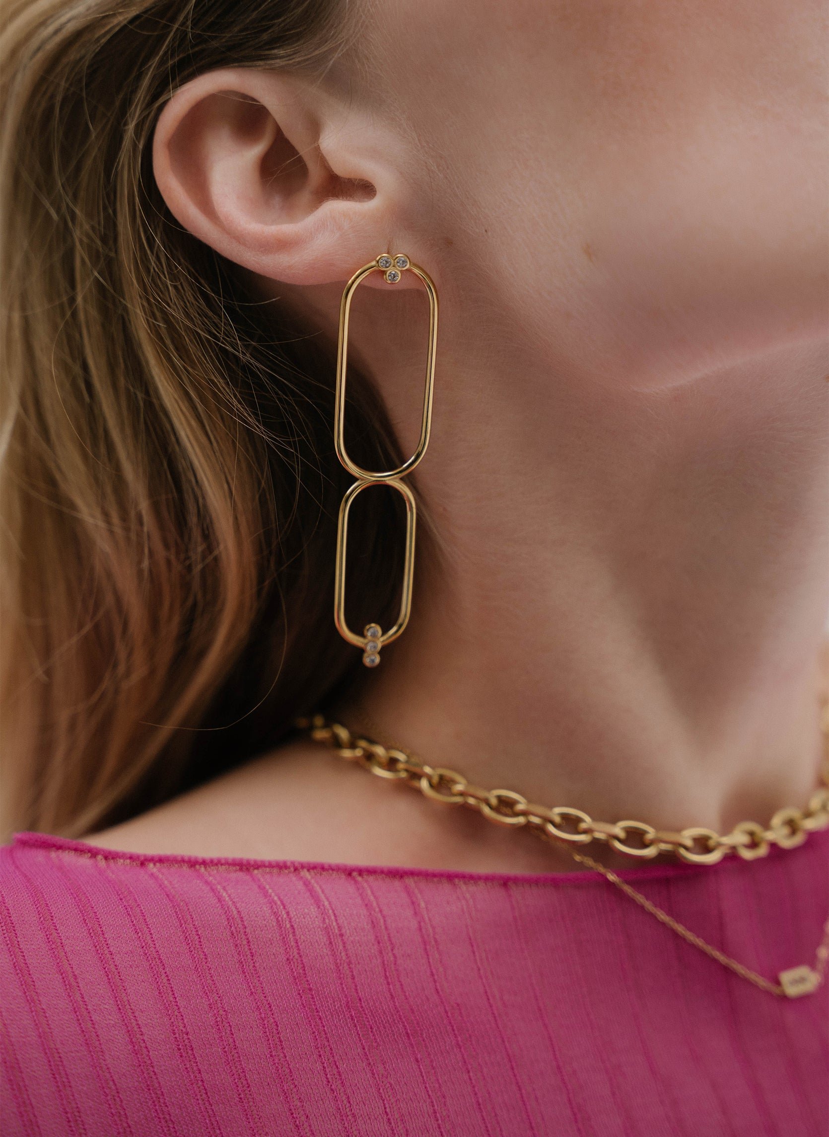 Hercules dangling earrings AEC Paris White