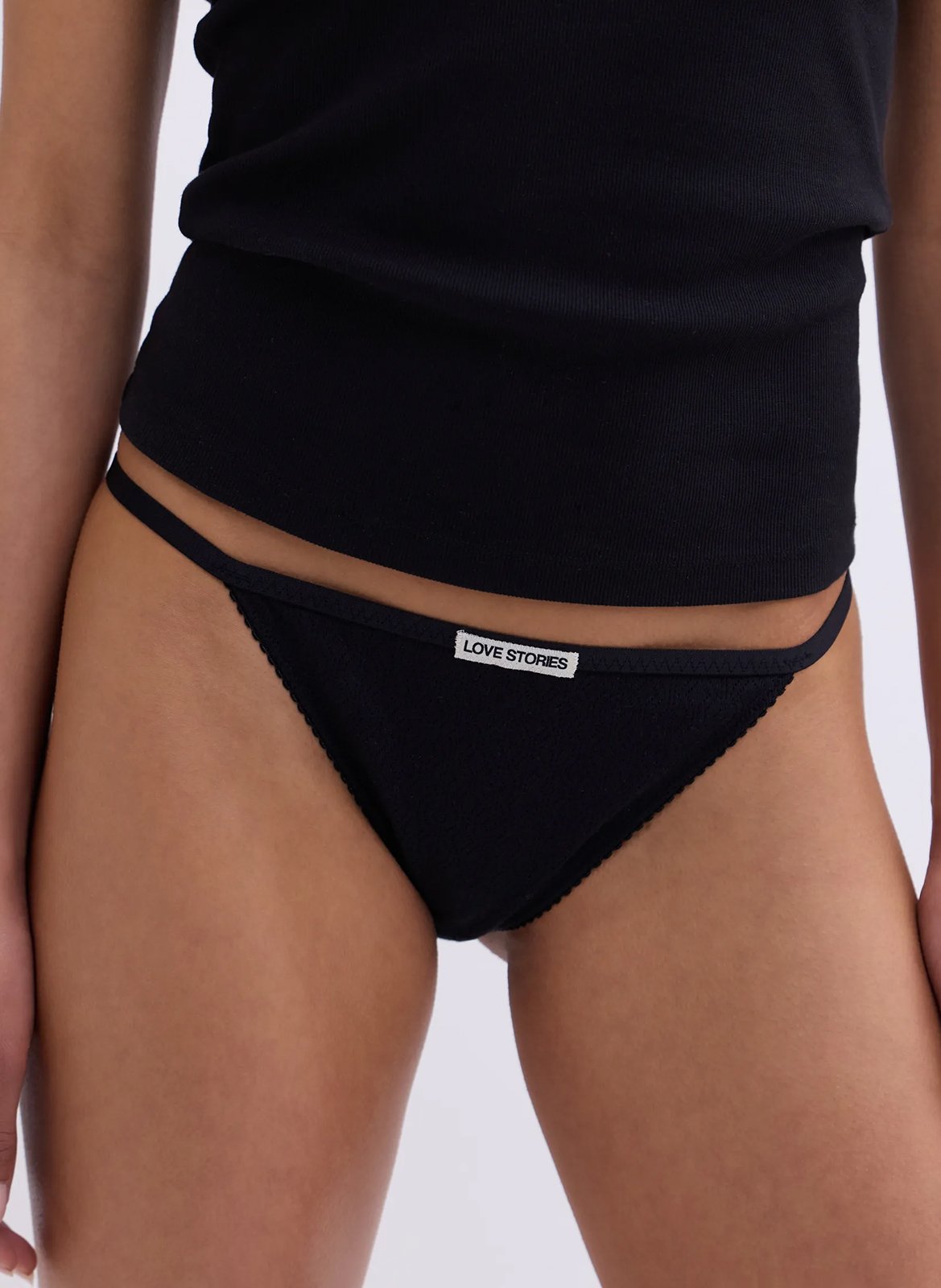 Tanga en coton mélangé LOVE STORIES Noir