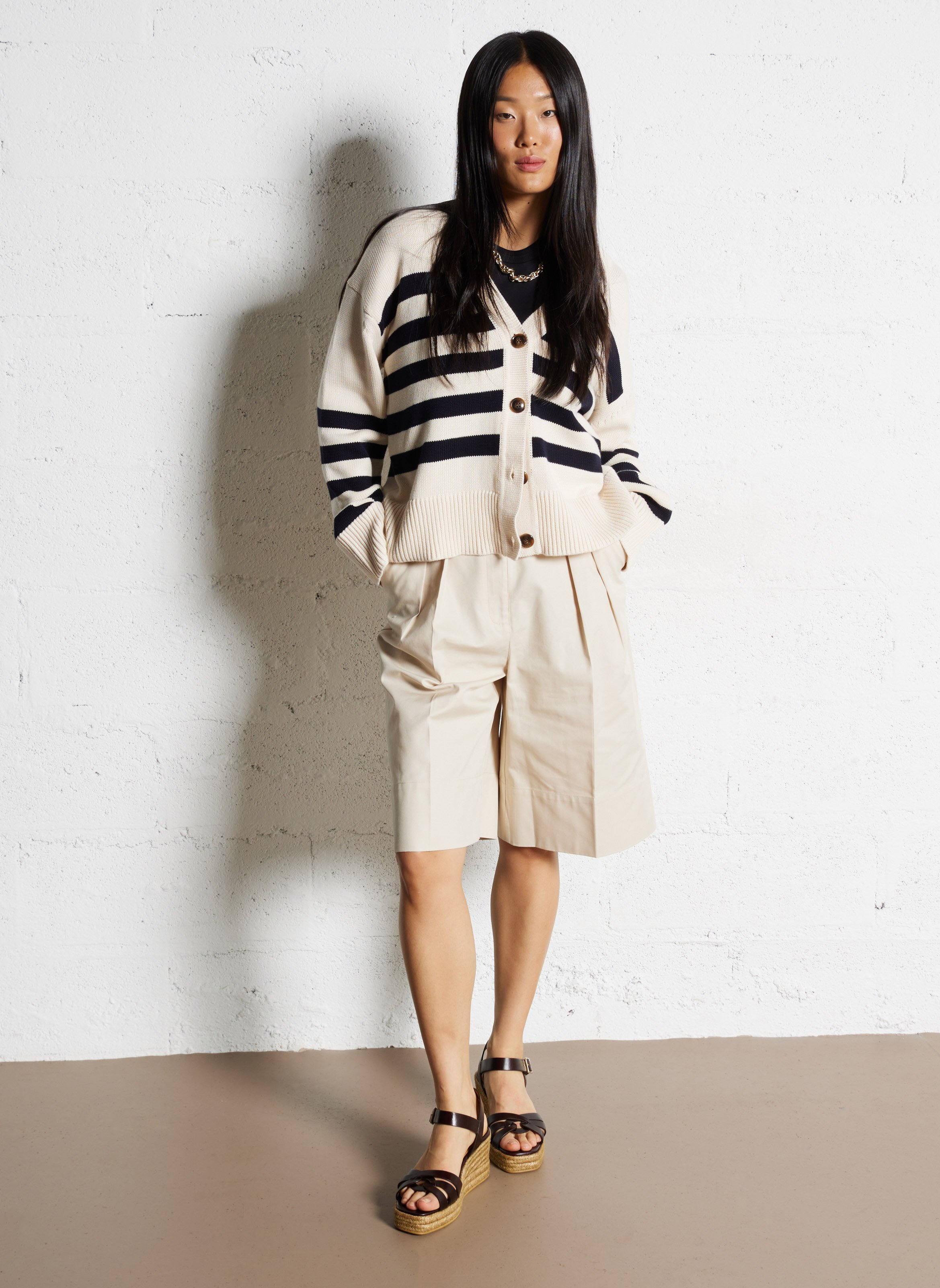 Sandales compensées en cuir BOBBIES Marron