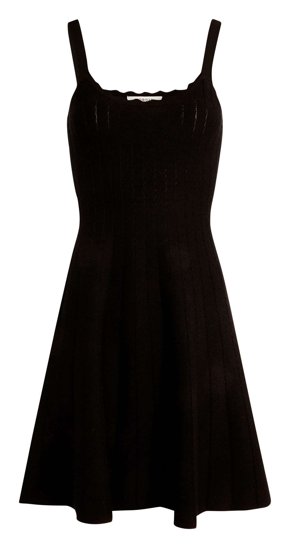 Korte A-lijn jurk met ronde hals MORGAN Zwart
