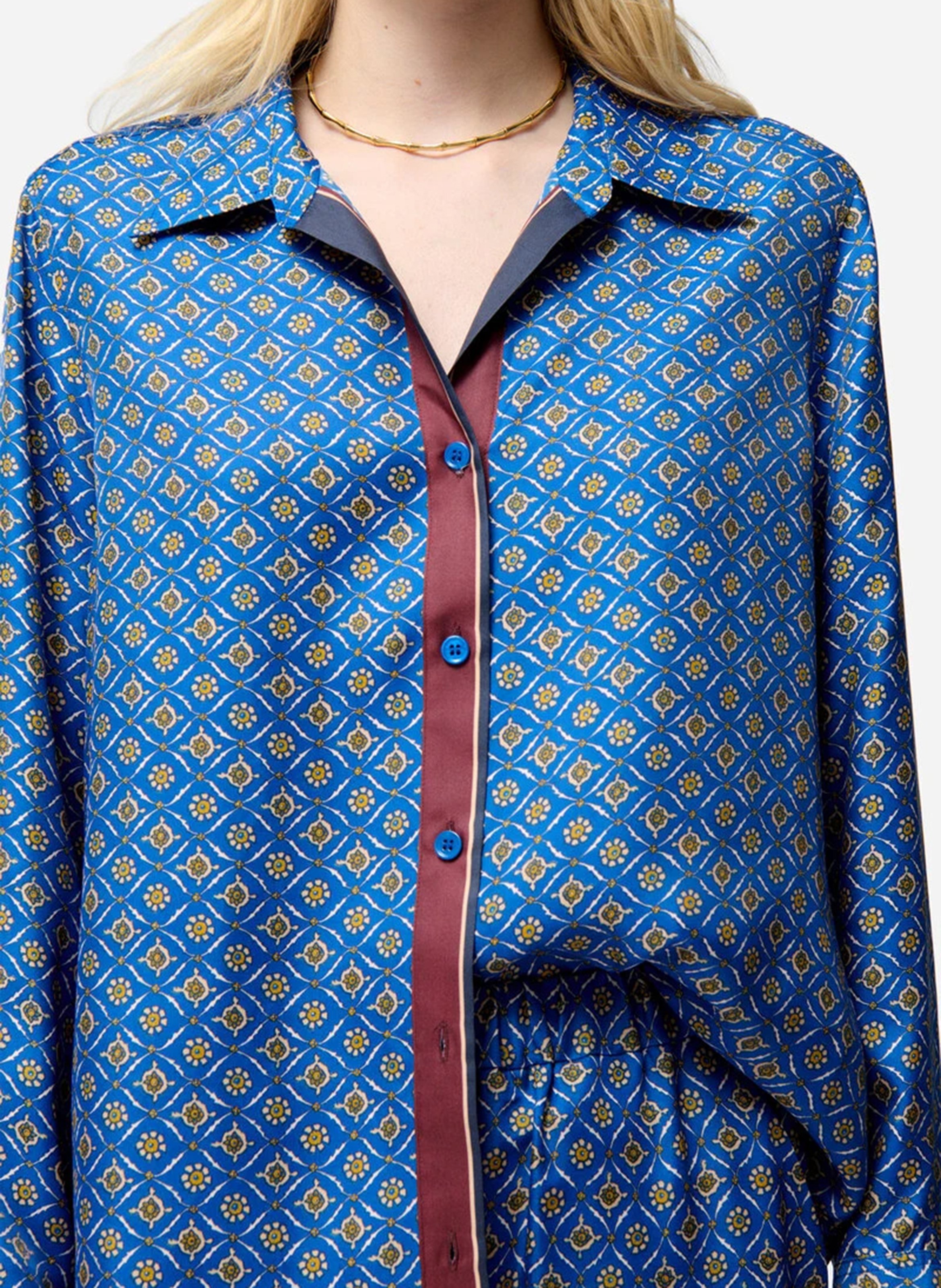 Chemise col classique imprimée VANESSA BRUNO Blue