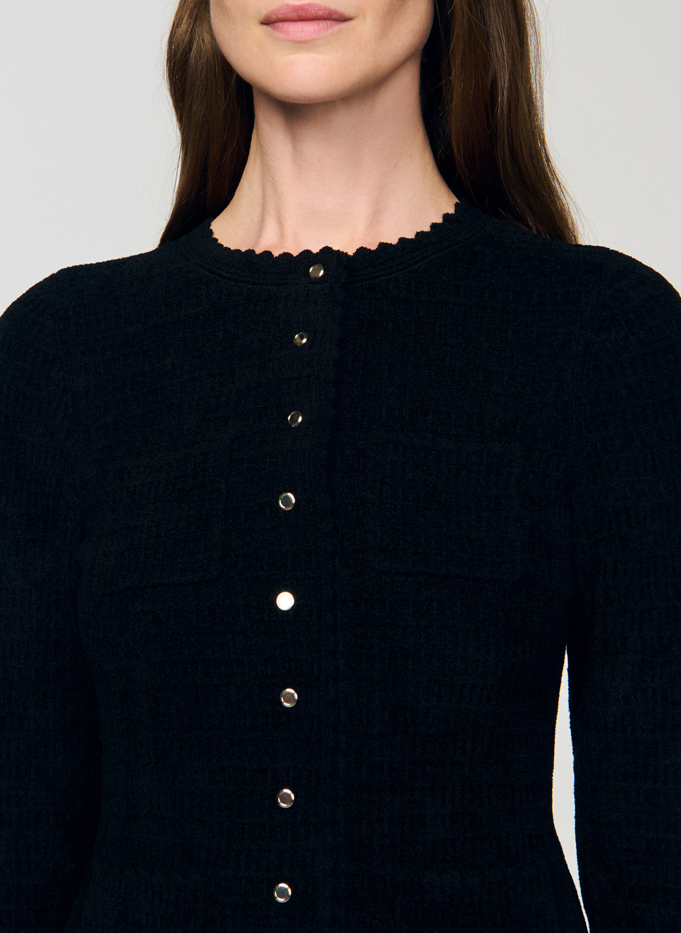 Halflange jurk met ronde hals SANDRO Zwart