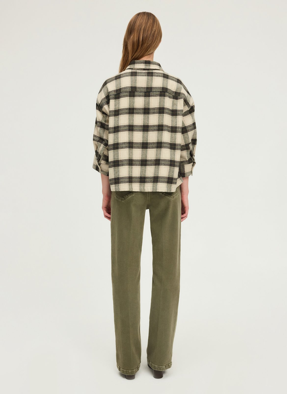Oversized checked shirt PABLO Khaki