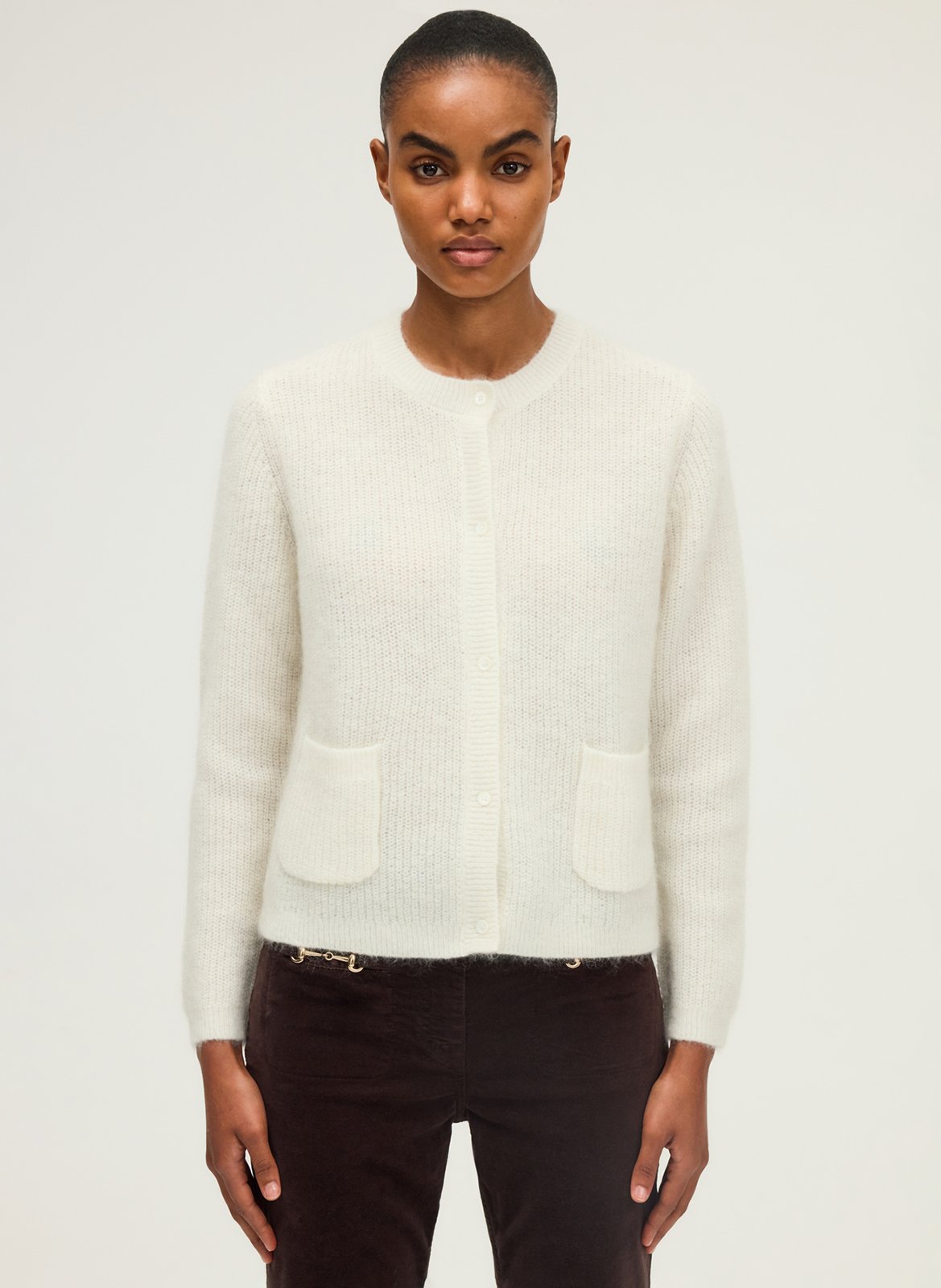 Straight knitted cardigan PABLO Beige