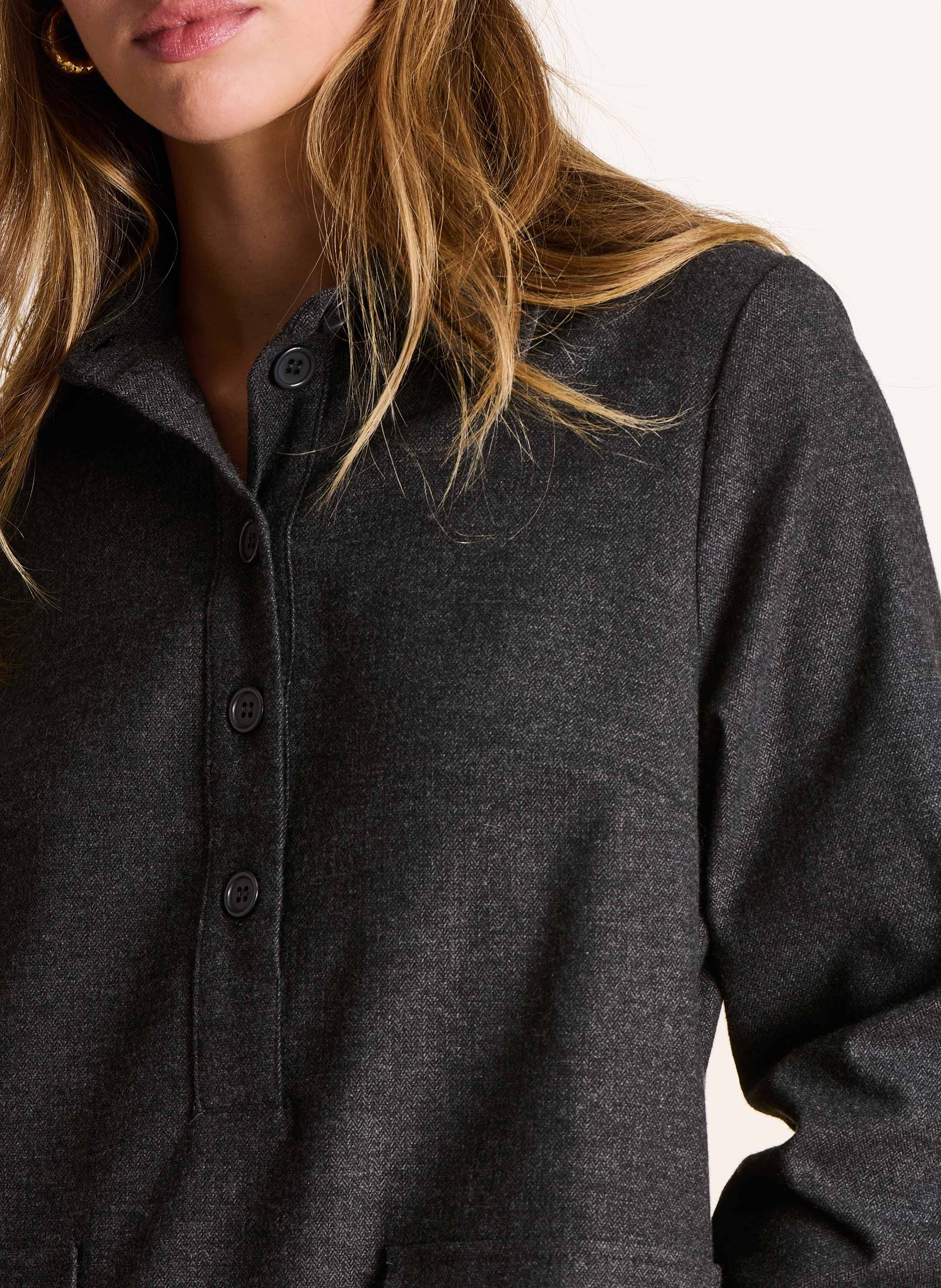 Robe courte en coton recyclé mélangé LA FEE MARABOUTEE Gris