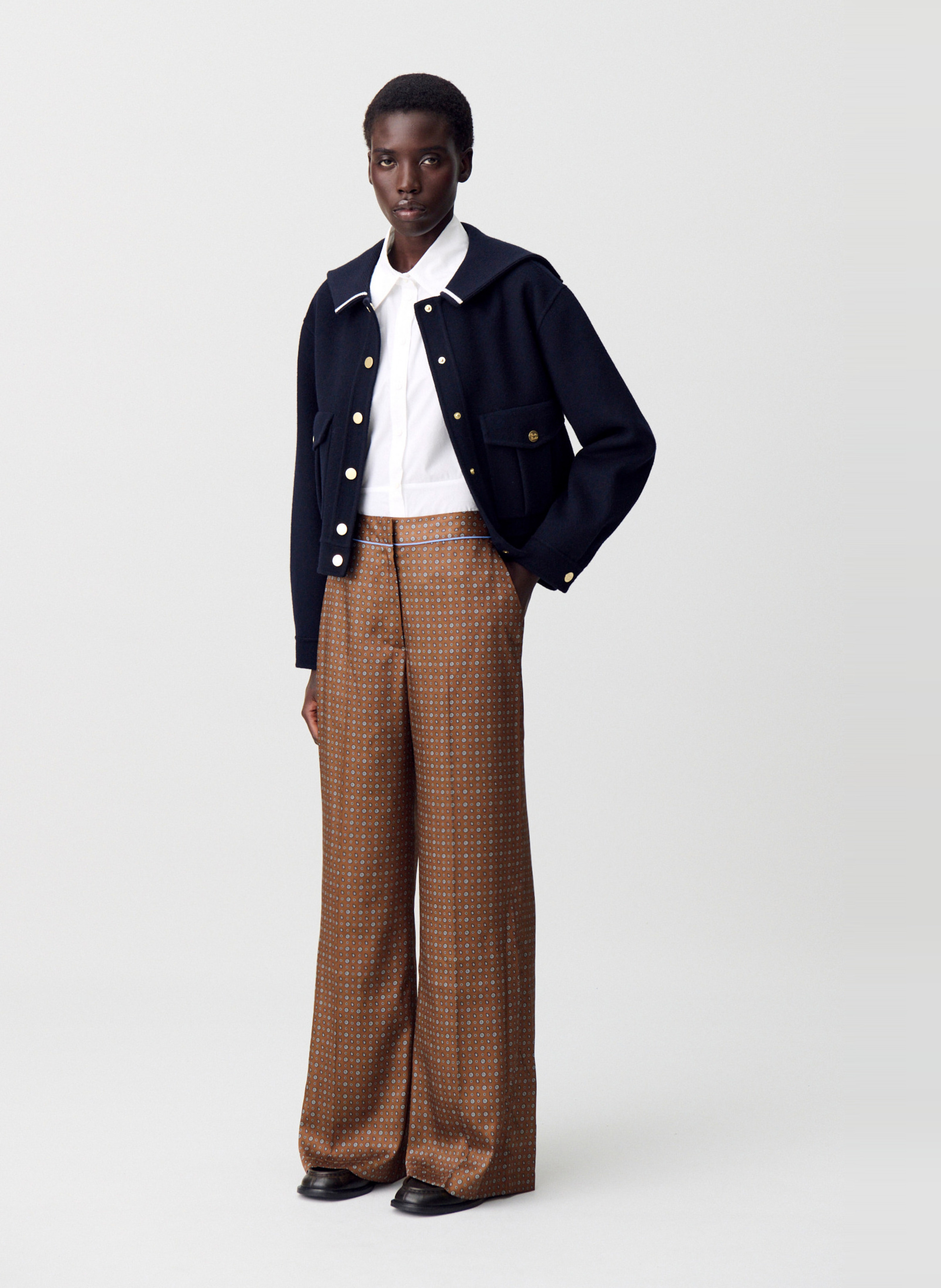 Flared printed pants CLAUDIE PIERLOT Brown