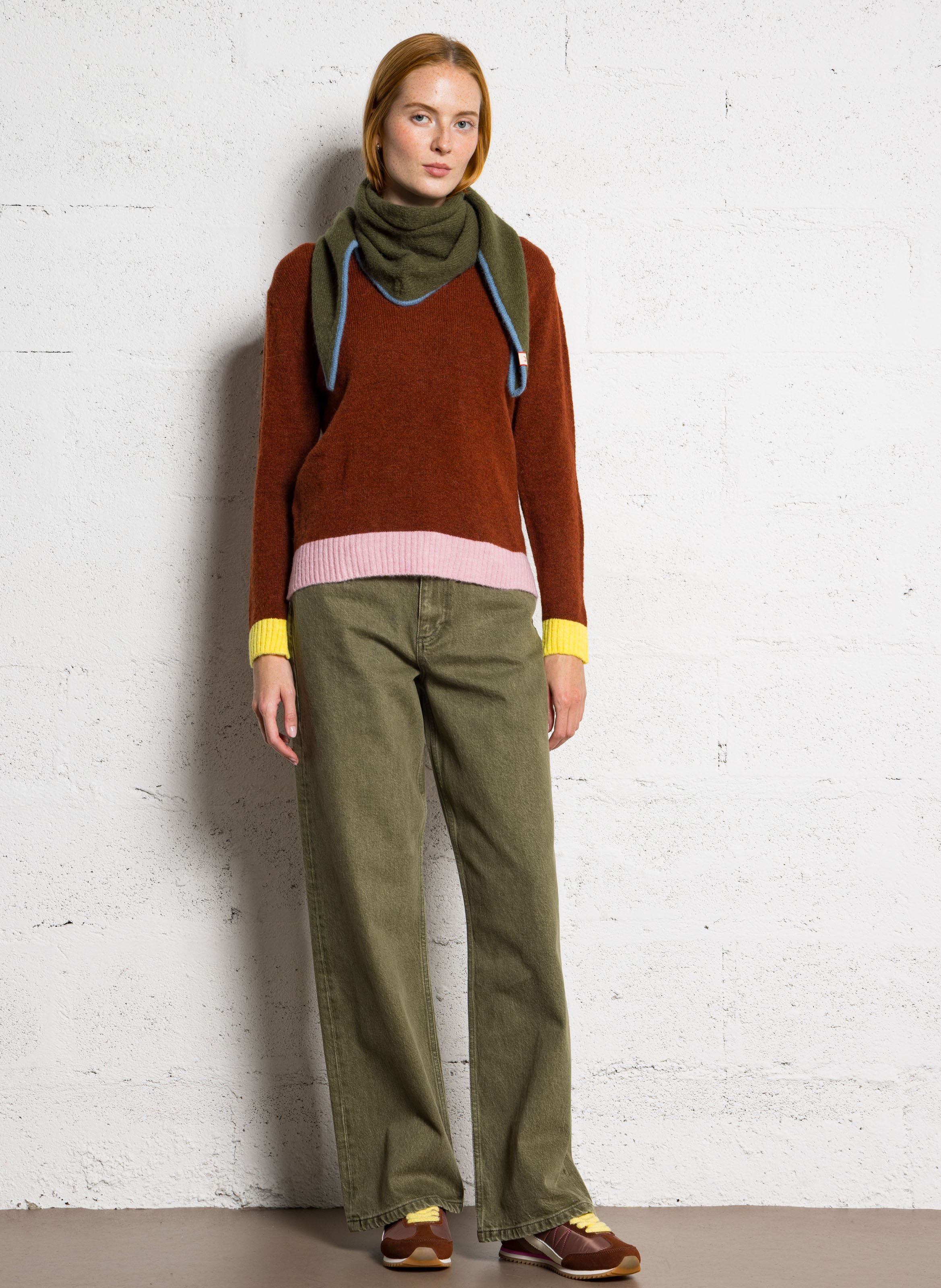 Echarpe en laine mélangée MOISMONT Kaki