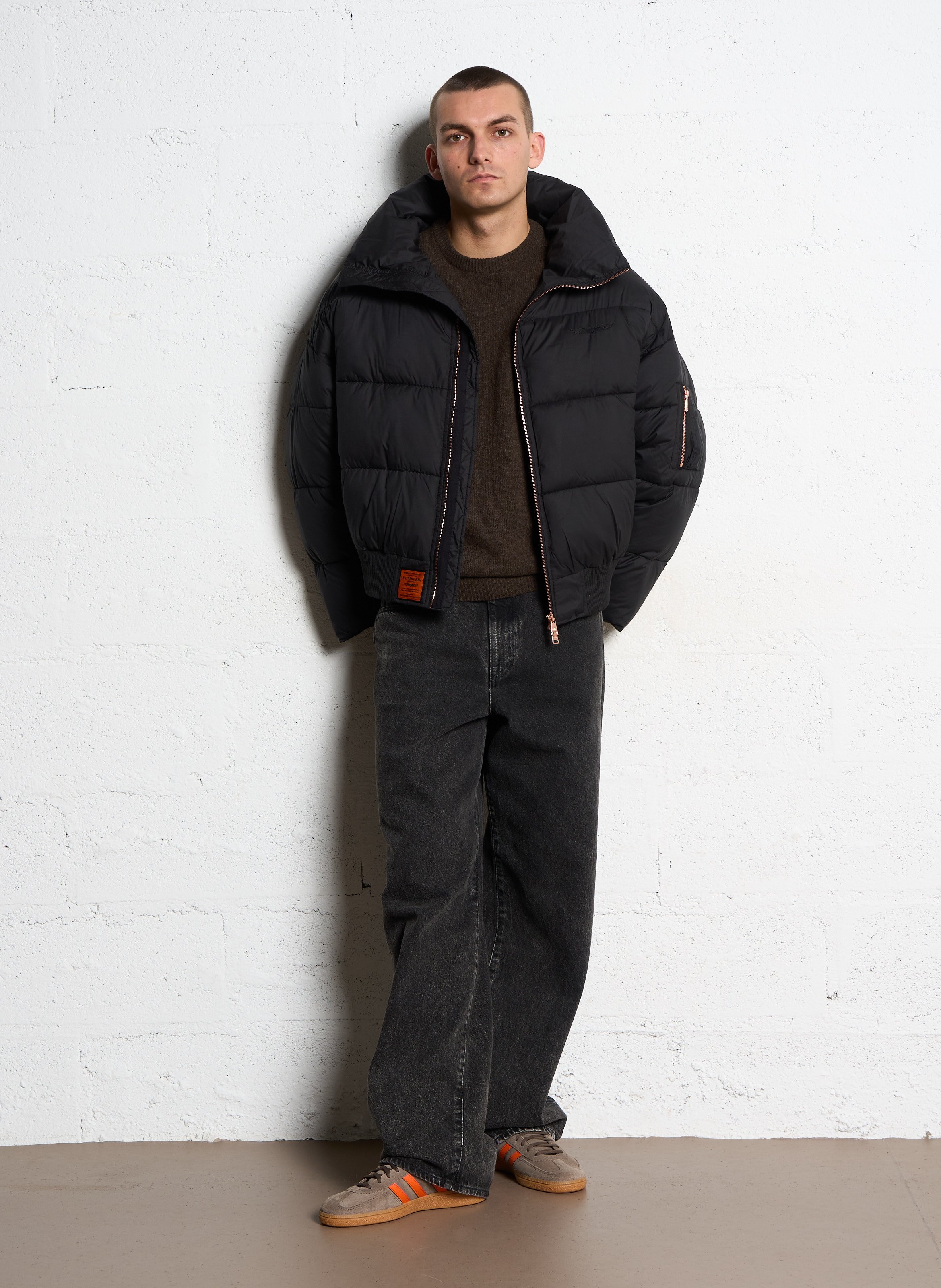 Baskets basses en cuir ADIDAS Marron