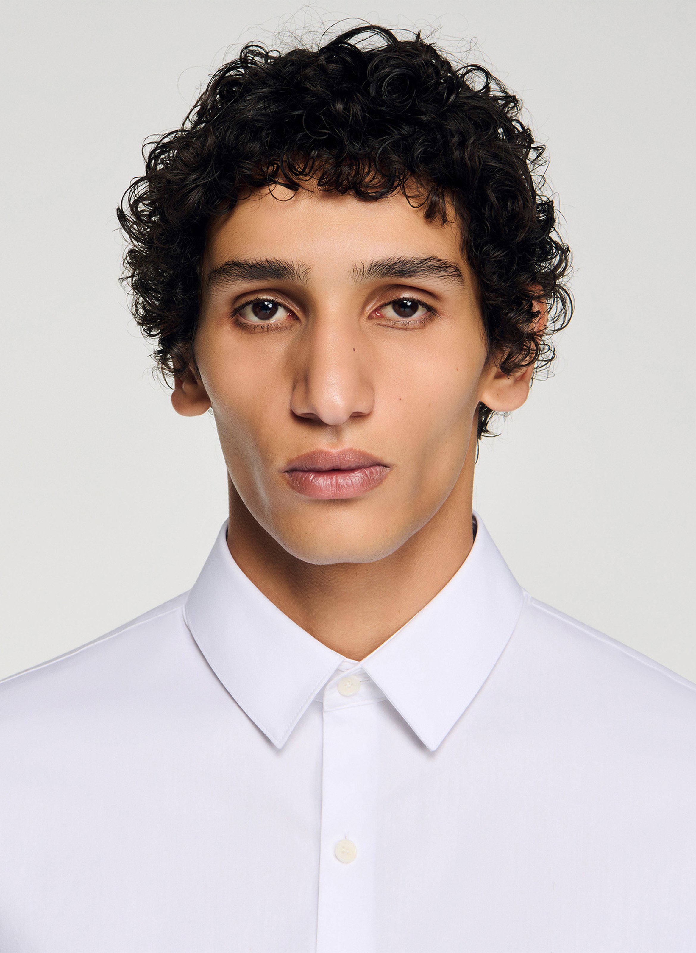 Chemise slim-fit en coton stretch SANDRO Blanc