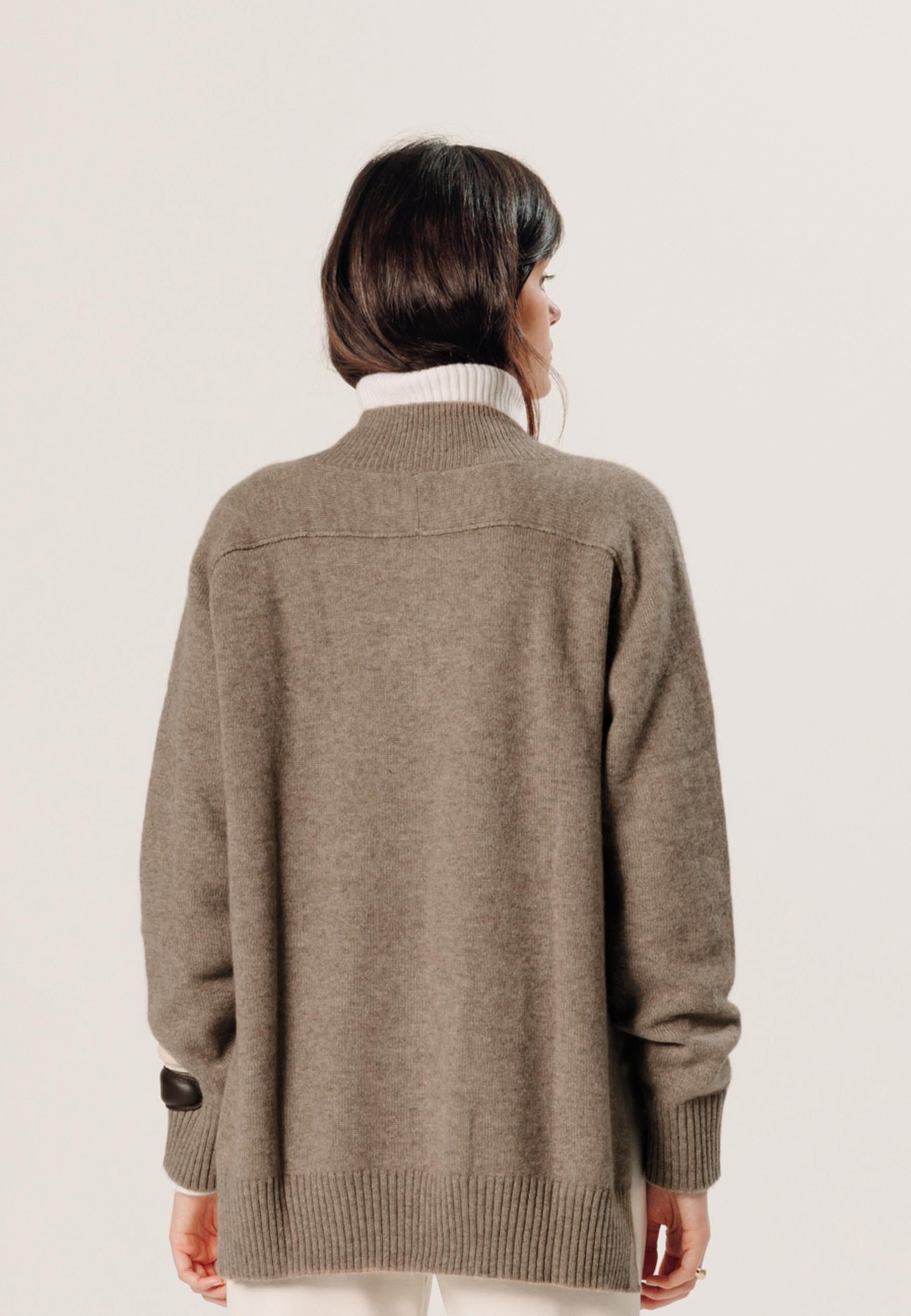 V-neck oversized cashmere sweater RODIER Beige