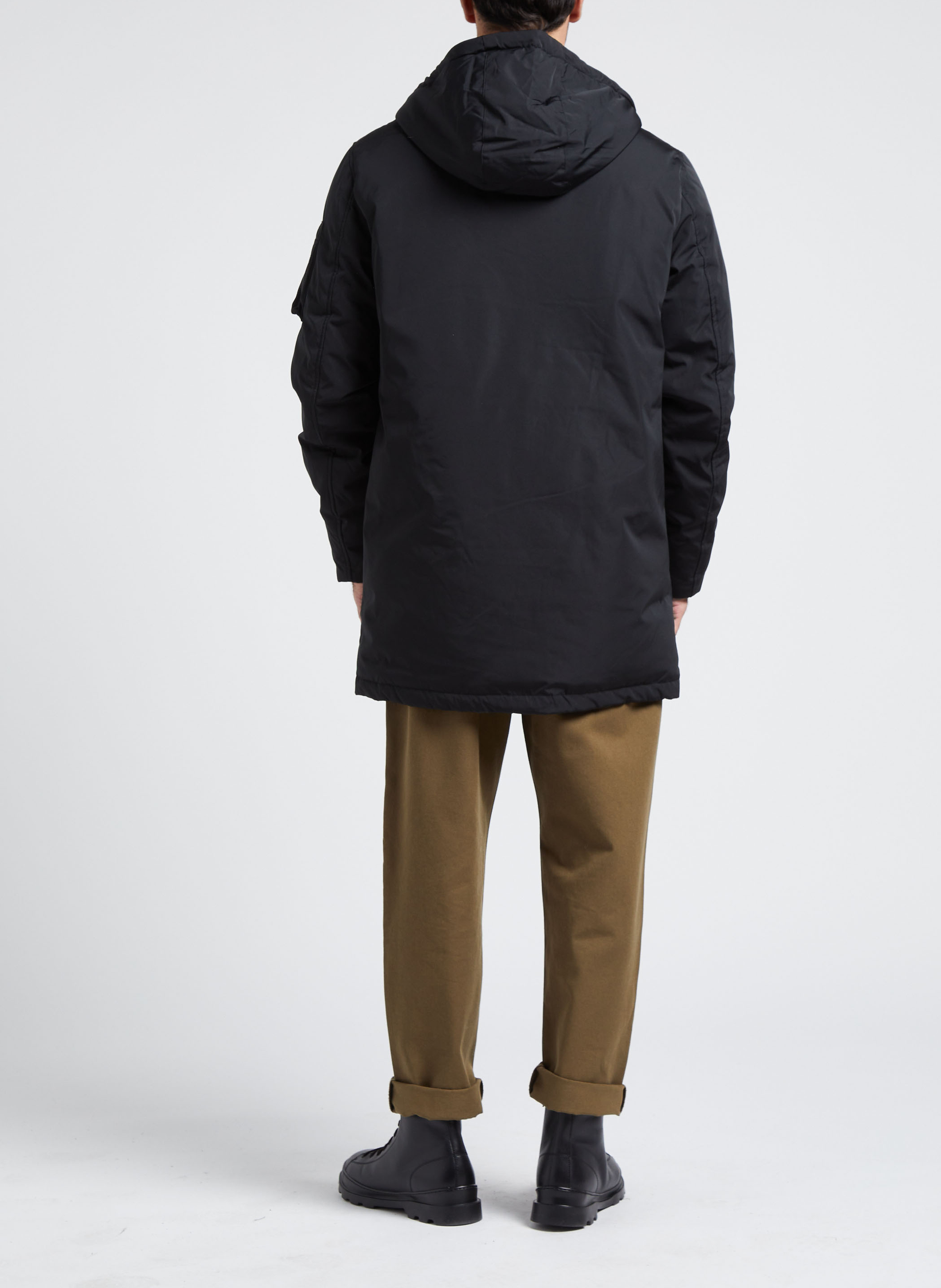 Gerade geschnittene Windjacke mit Kapuze BOMBERS ORIGINAL Schwarz