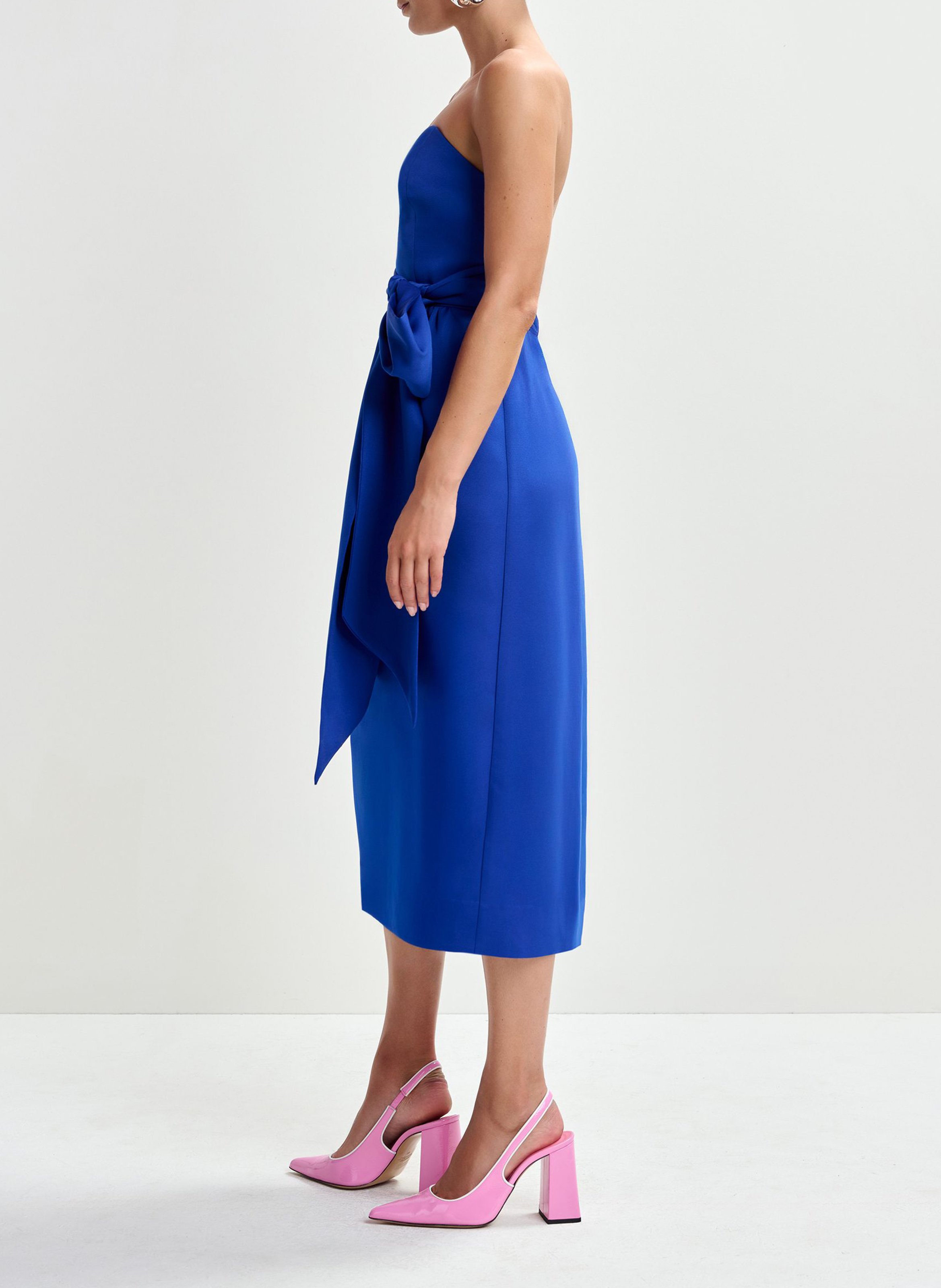 Robe midi bustier  ESSENTIEL ANTWERP Bleu