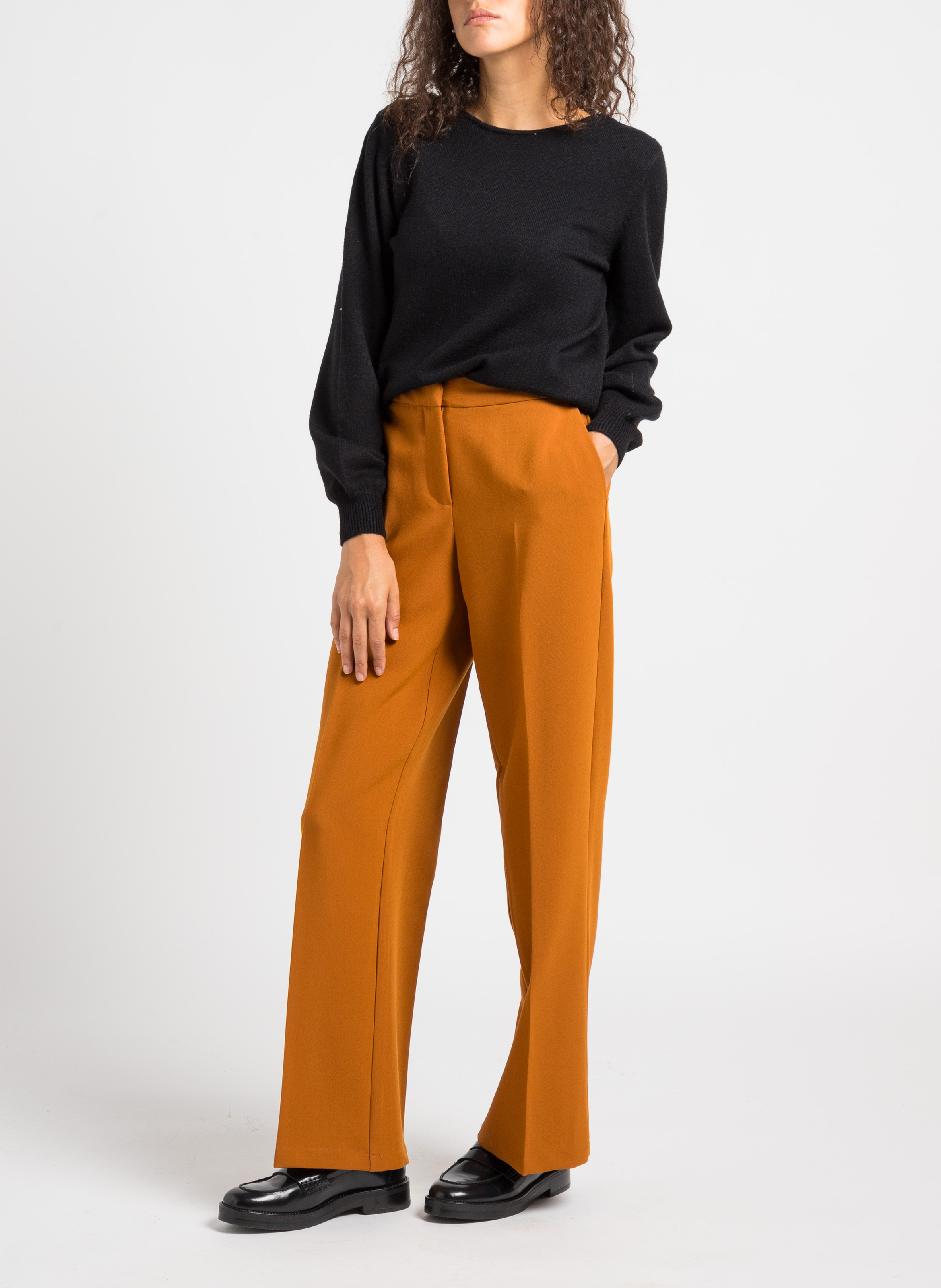 Pantalon à pinces large VILA Marron