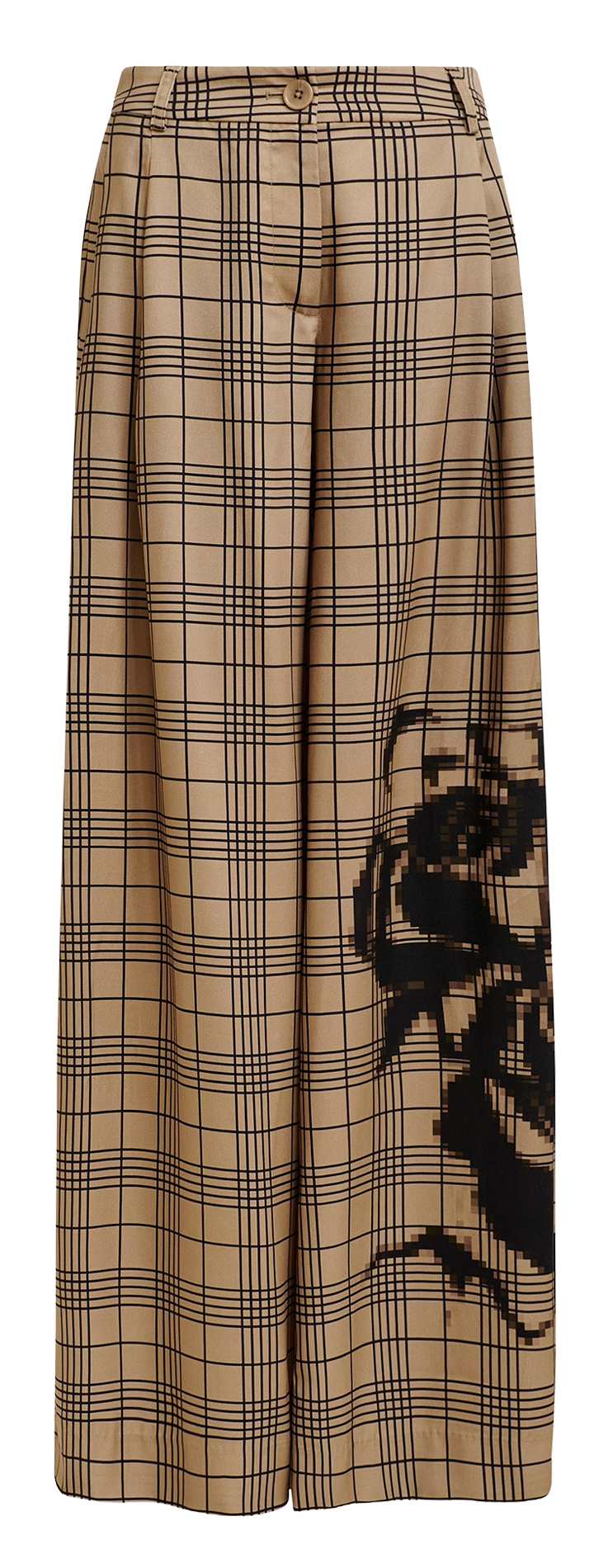 Checked straight-leg pants ESSENTIEL ANTWERP Brown