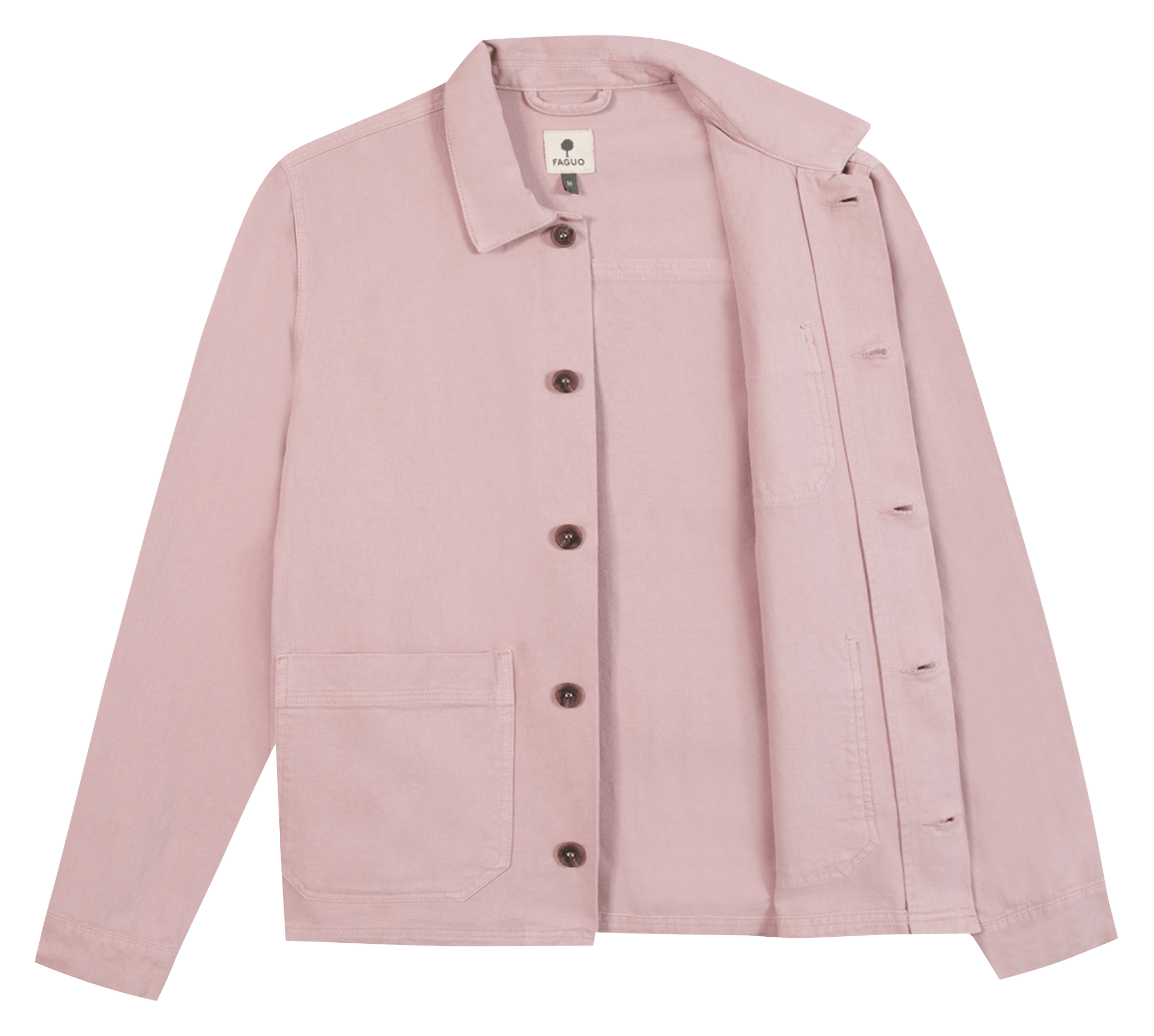 Weite Jacke mit klassischem Kragen aus Baumwollcanvas FAGUO Rosa