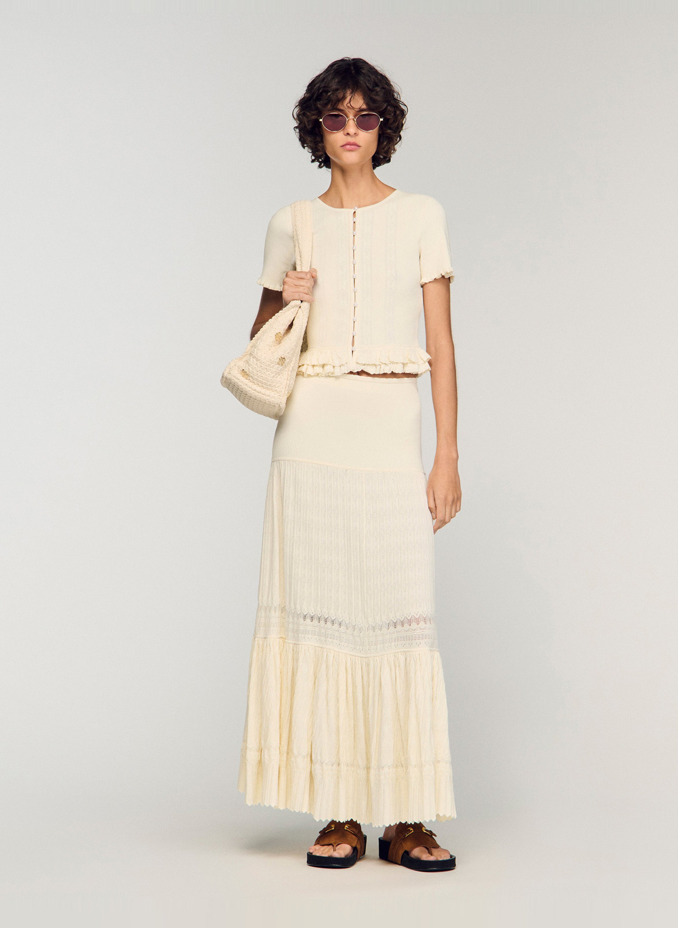 Top col rond  SANDRO Beige