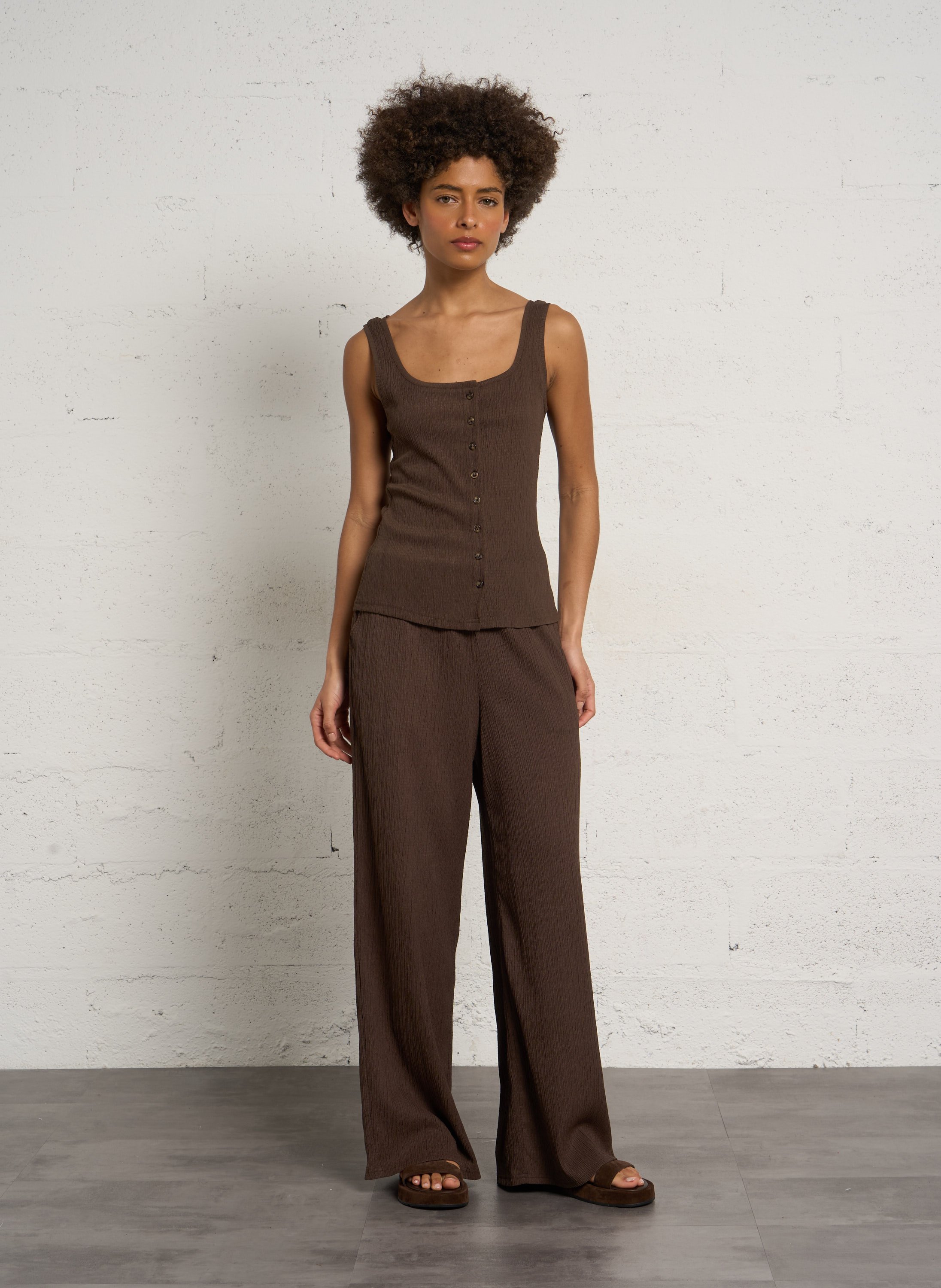 Pantalon large LA PETITE ETOILE Marron