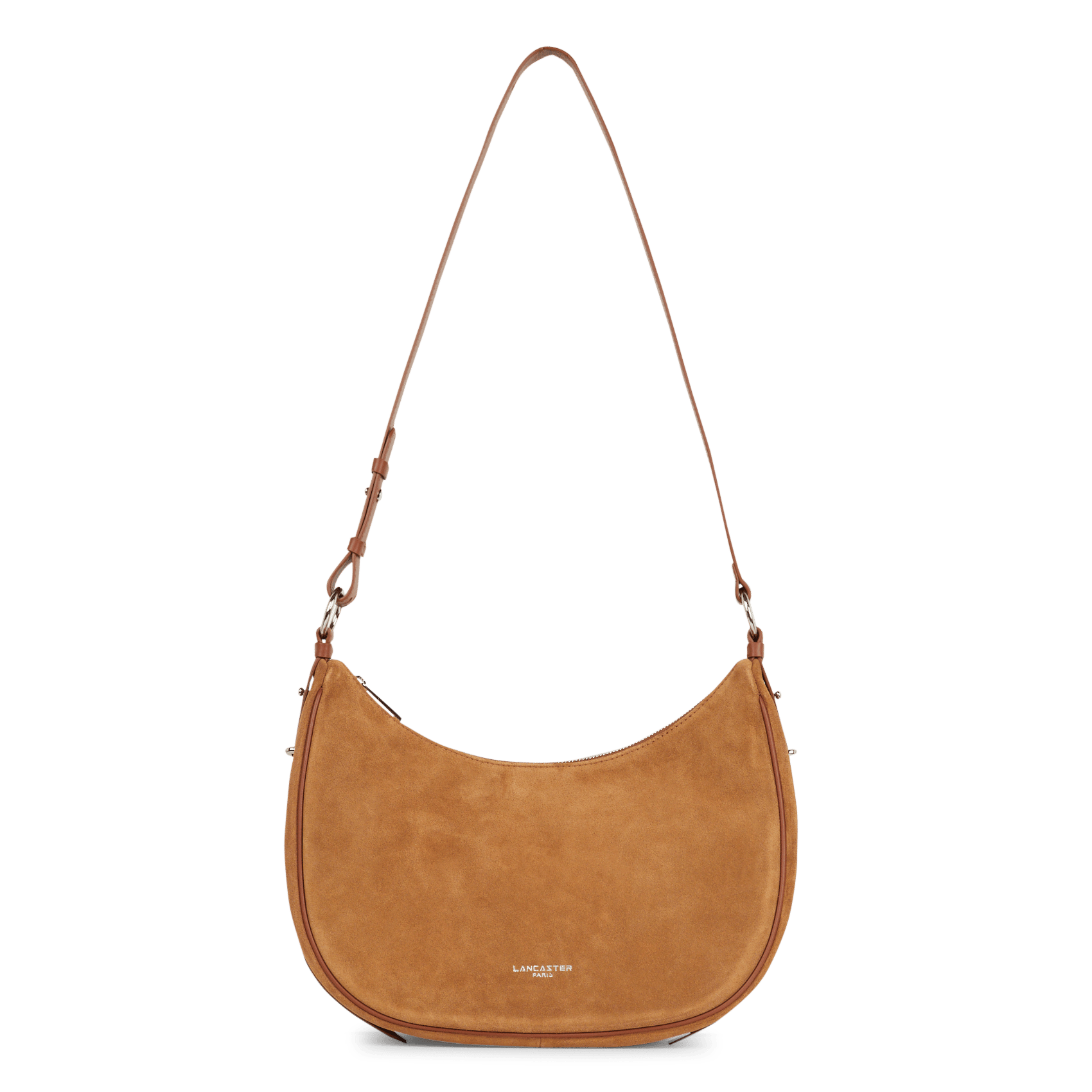 Buideltas van getextureerd leer met veters LANCASTER PARIS Bruin