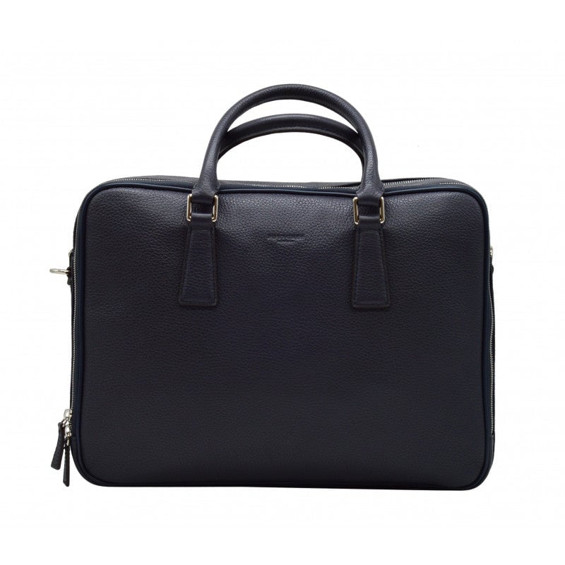 Cowhide leather document holder POURCHET Blue