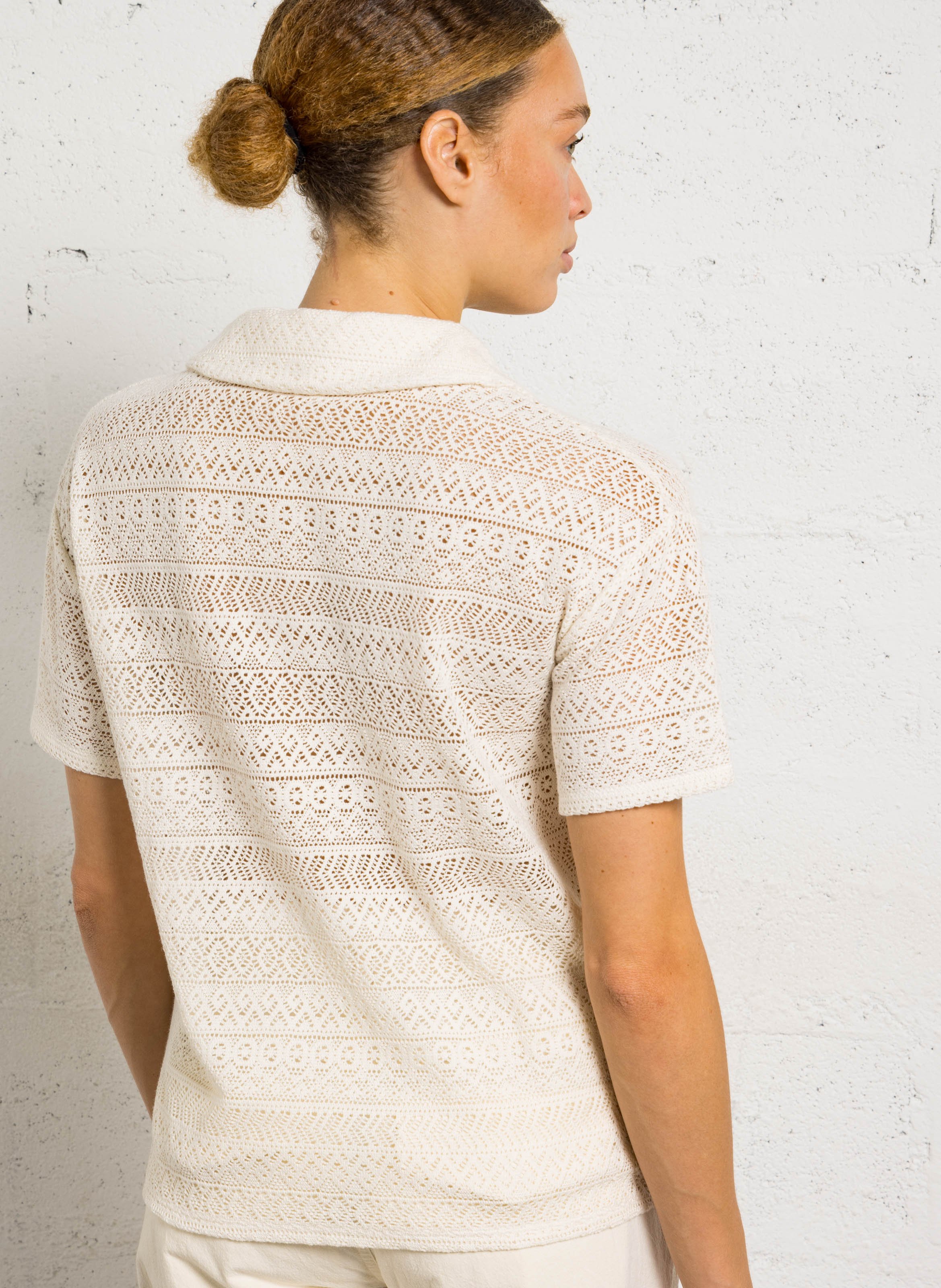 Shirt collar top SUD EXPRESS Beige